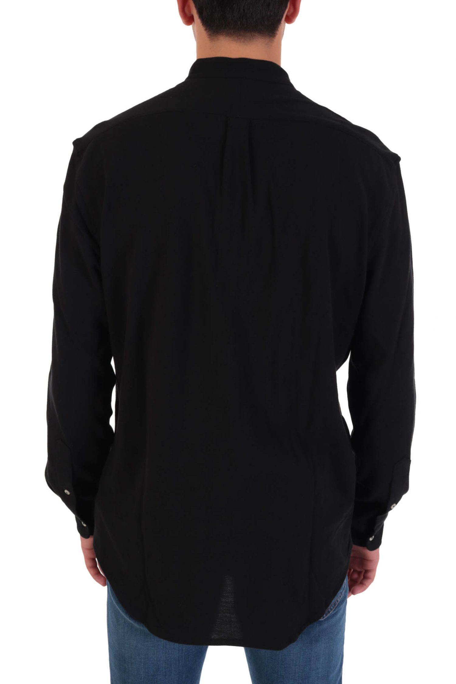 RALPH LAUREN ΠΟΥΚΑΜΙΣΟ MAO PIQUET FEATHER WEIGHT MESH ΜΑΥΡΟ φωτογραφία