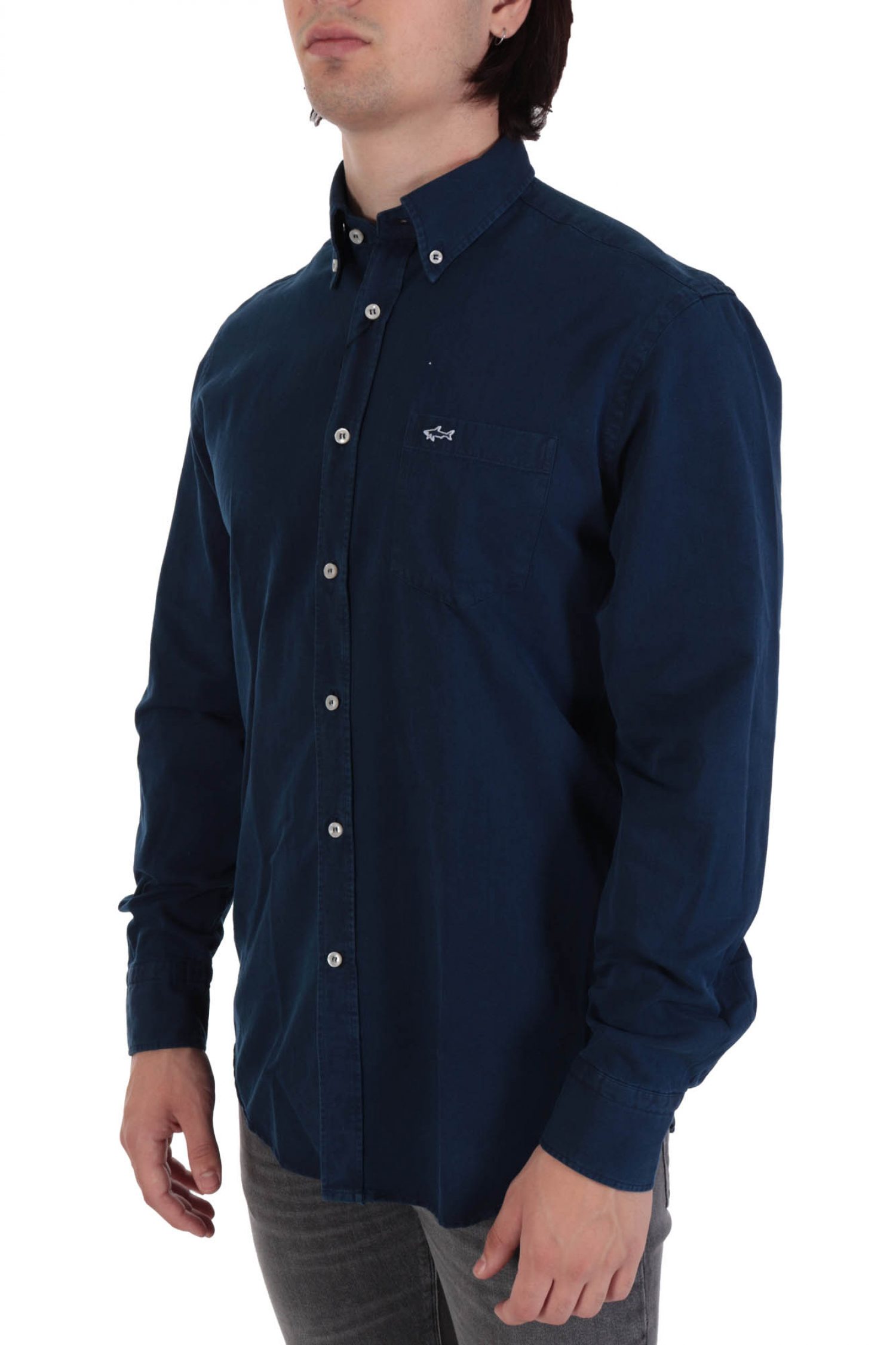 PAUL&SHARK ΠΟΥΚΑΜΙΣΟ BUTTON DOWN JEANS ΜΠΛΕ