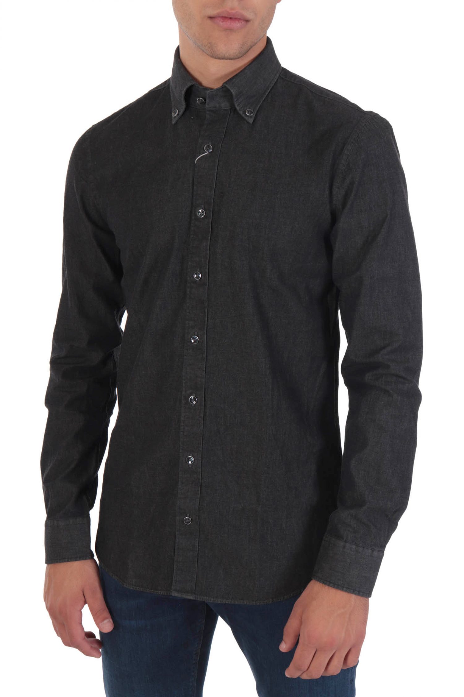 MICHAEL KORS ΠΟΥΚΑΜΙΣΟ BUTTON DOWN JEANS SLIM FIT ΓΚΡΙ φωτογραφία