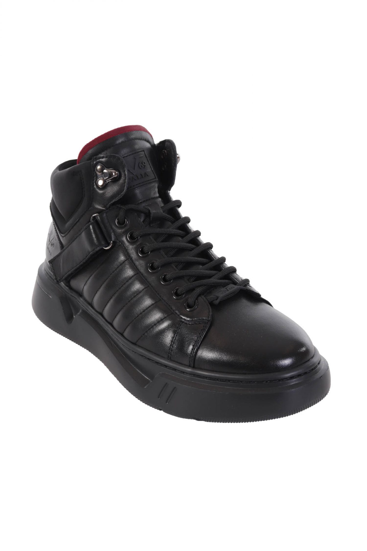 V 19.69 ΠΑΠΟΥΤΣΙ ΜΠΟΤΑΚΙ SNEAKERS ΜΑΥΡΟ-ΚΟΚΚΙΝΟ