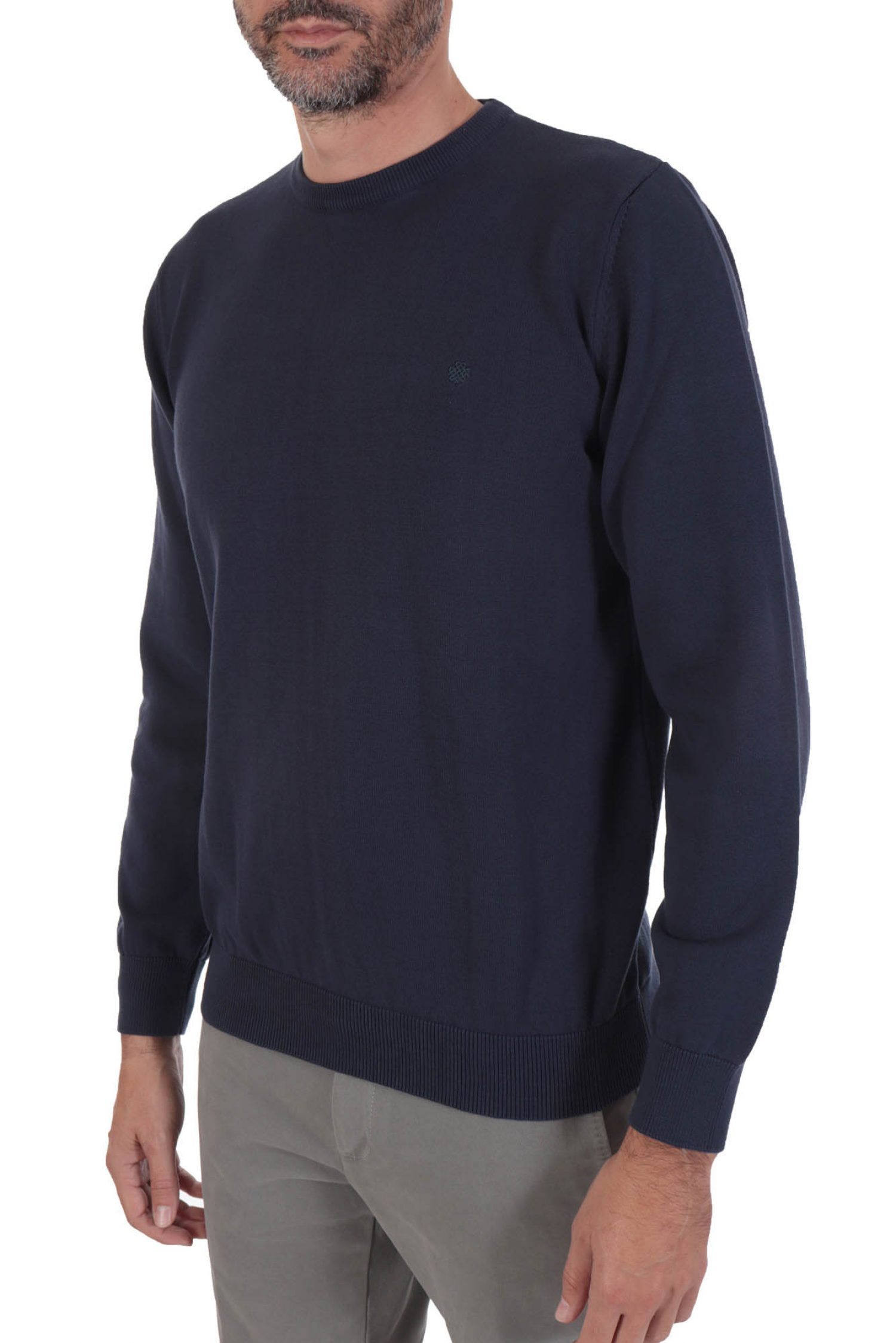 DORS ΠΛΕΚΤΟ CREWNECK ΜΠΛΕ