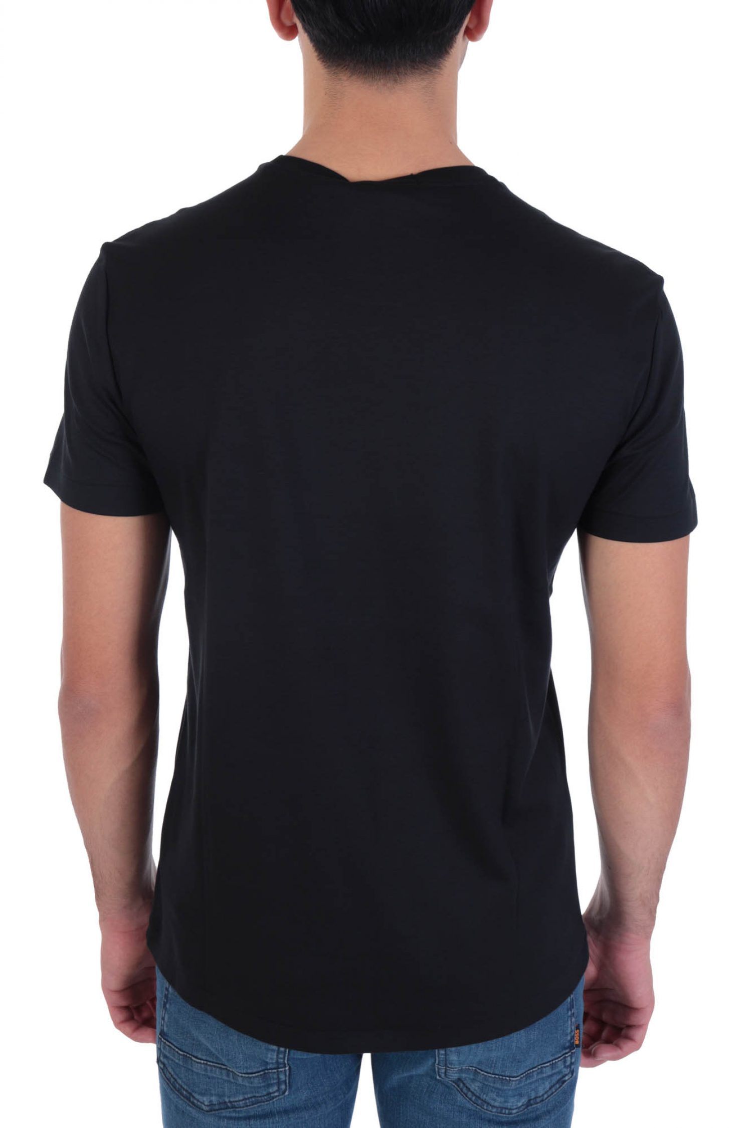 RALPH LAUREN T-SHIRT INTERLOCK LOGO CUSTOM SLIM FIT ΜΑΥΡΟ φωτογραφία