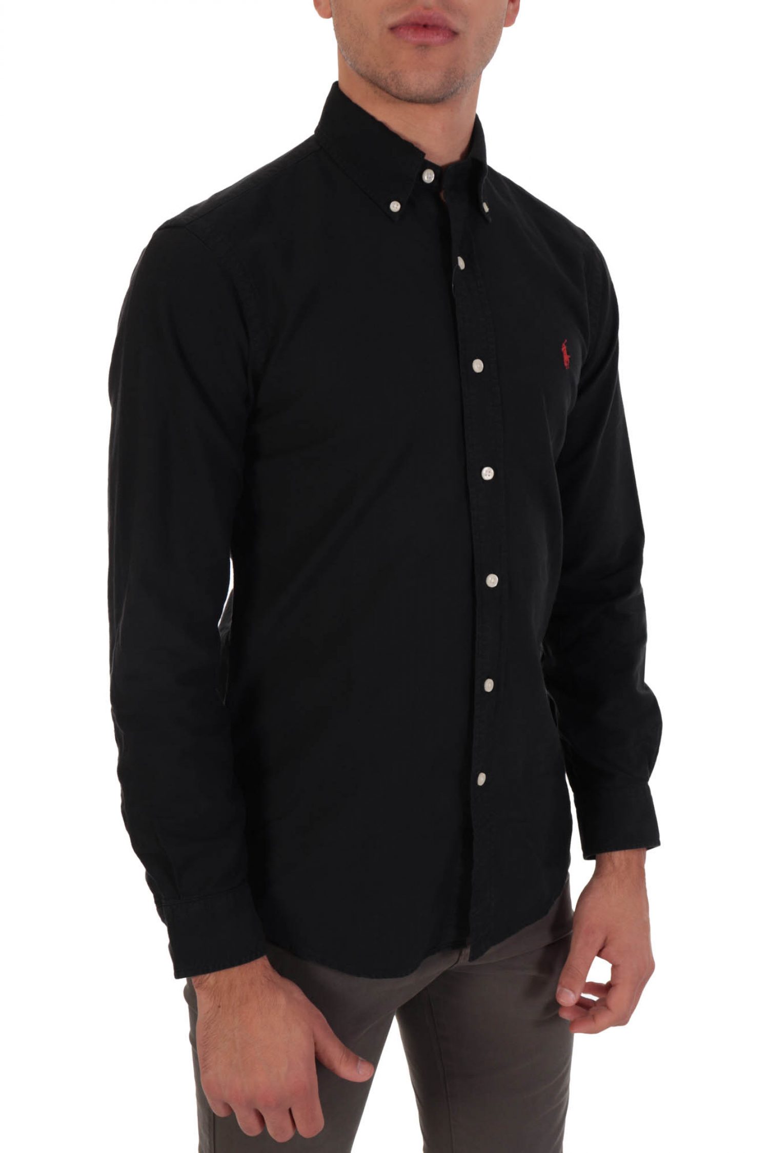 RALPH LAUREN ΠΟΥΚΑΜΙΣΟ CUSTOM FIT BUTTON DOWN BSR ΜΑΥΡΟ