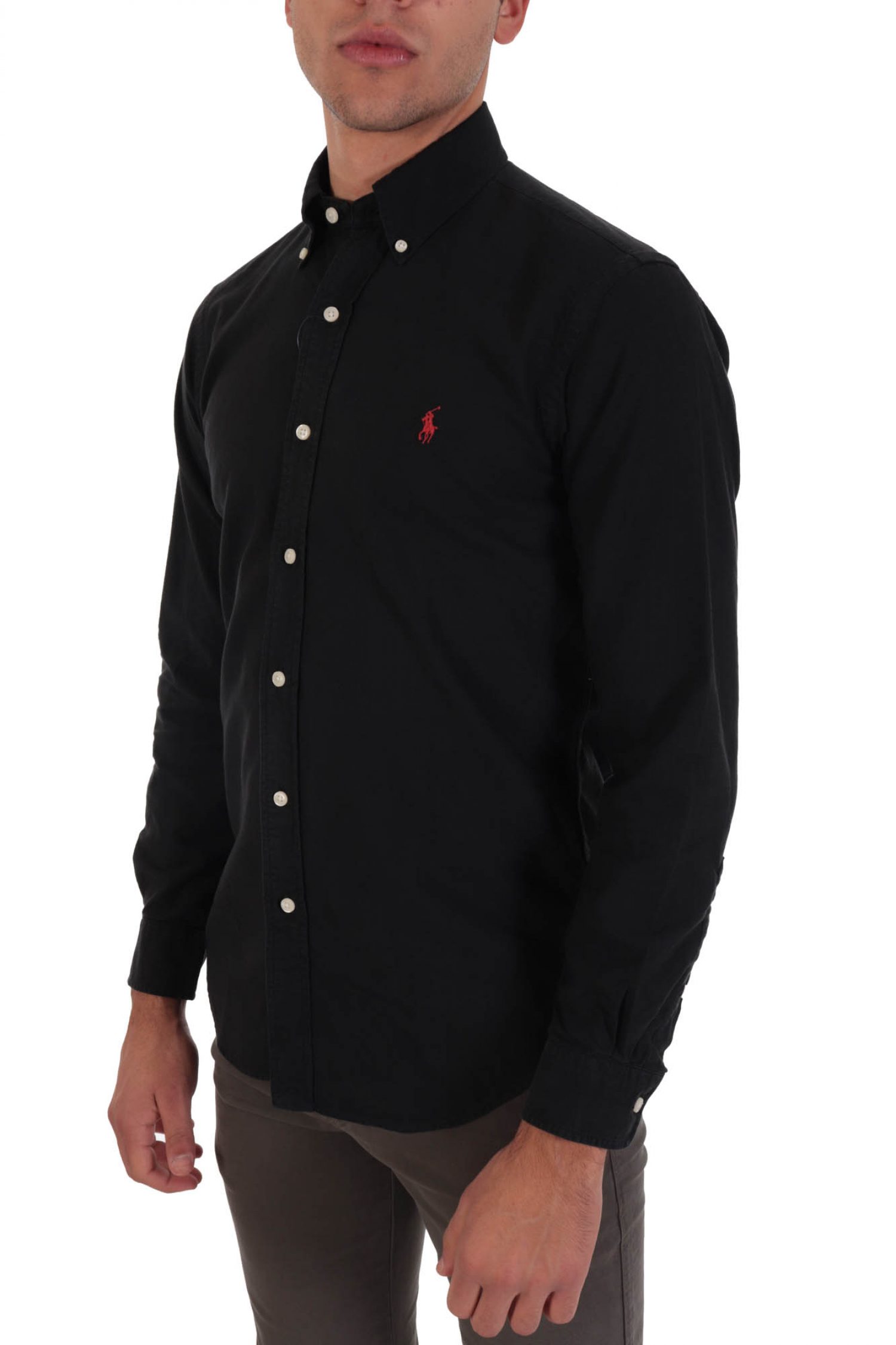 RALPH LAUREN ΠΟΥΚΑΜΙΣΟ CUSTOM FIT BUTTON DOWN BSR ΜΑΥΡΟ