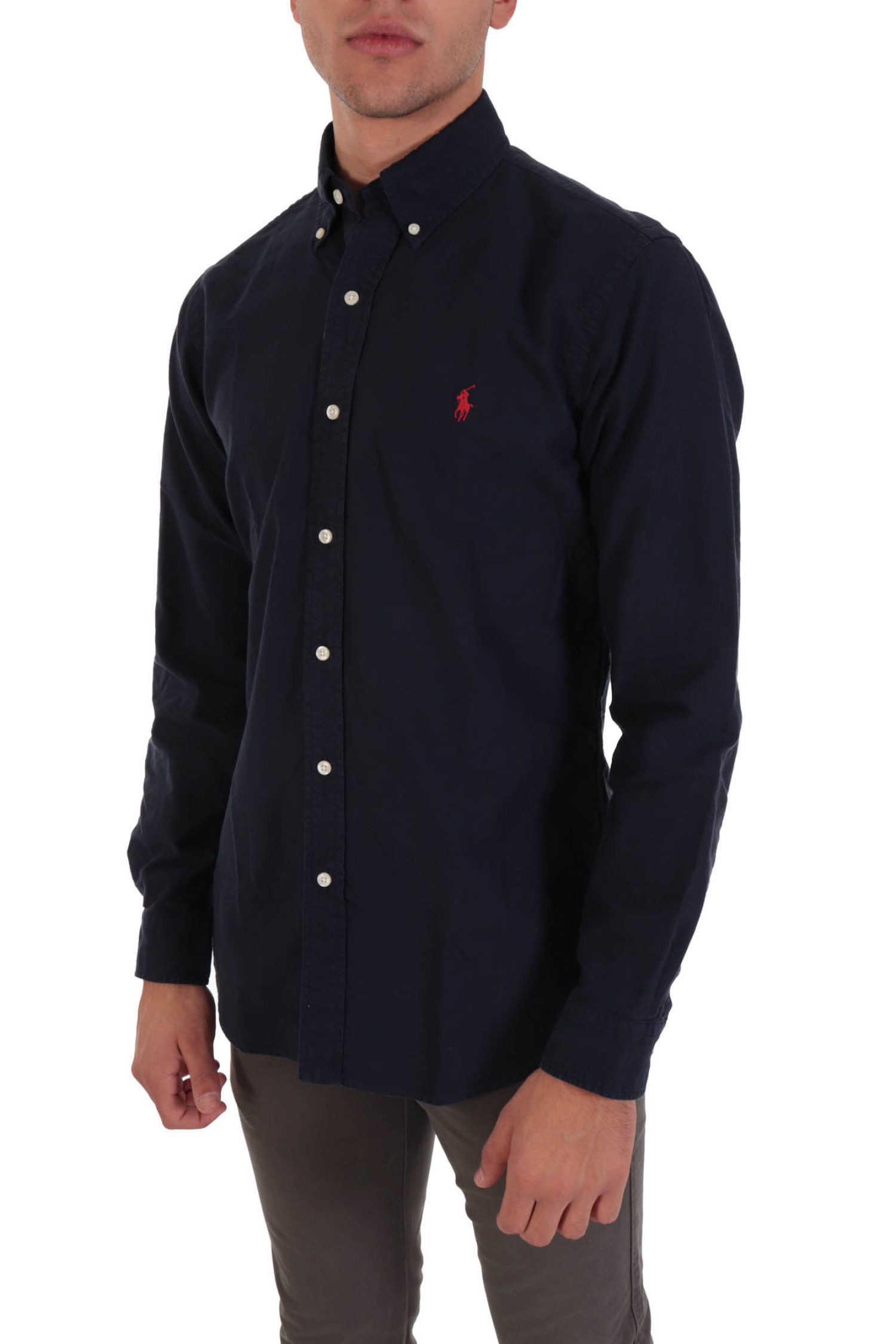RALPH LAUREN ΠΟΥΚΑΜΙΣΟ CUSTOM FIT BUTTON DOWN BSR ΜΠΛΕ