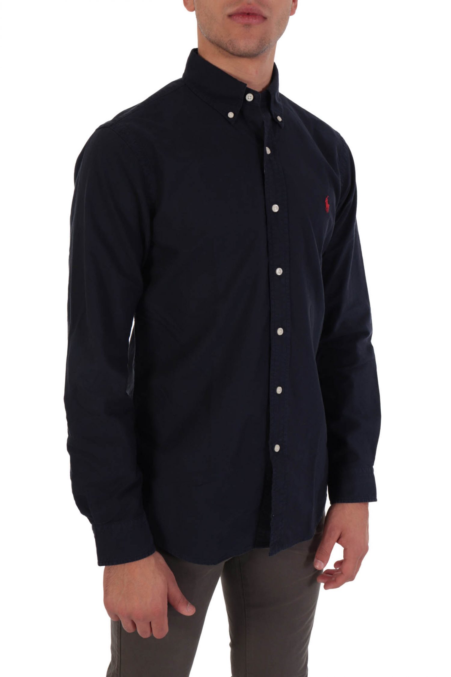 RALPH LAUREN ΠΟΥΚΑΜΙΣΟ CUSTOM FIT BUTTON DOWN BSR ΜΠΛΕ