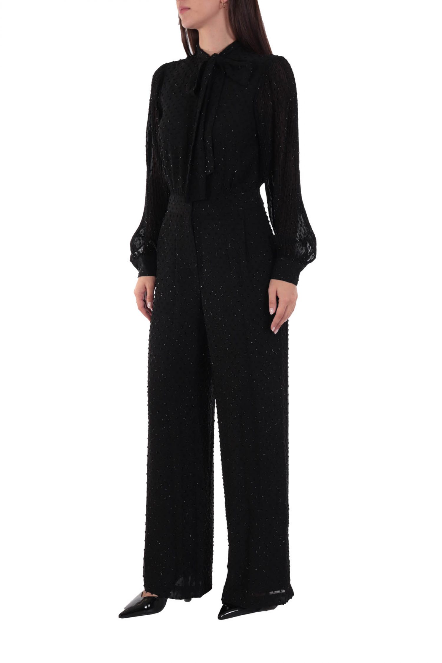 MICHAEL KORS ΟΛΟΣΩΜΗ ΦΟΡΜΑ ΔΕΣΙΜΟ ΛΑΙΜΟ ΠΛΙΣΕ ΜΑΝΙΚΙ ΜΕΤΑΛΙΖΕ ΛΕΠΤΟΜΕΡΕΙΕΣ ΜΑΥΡΟ φωτογραφία