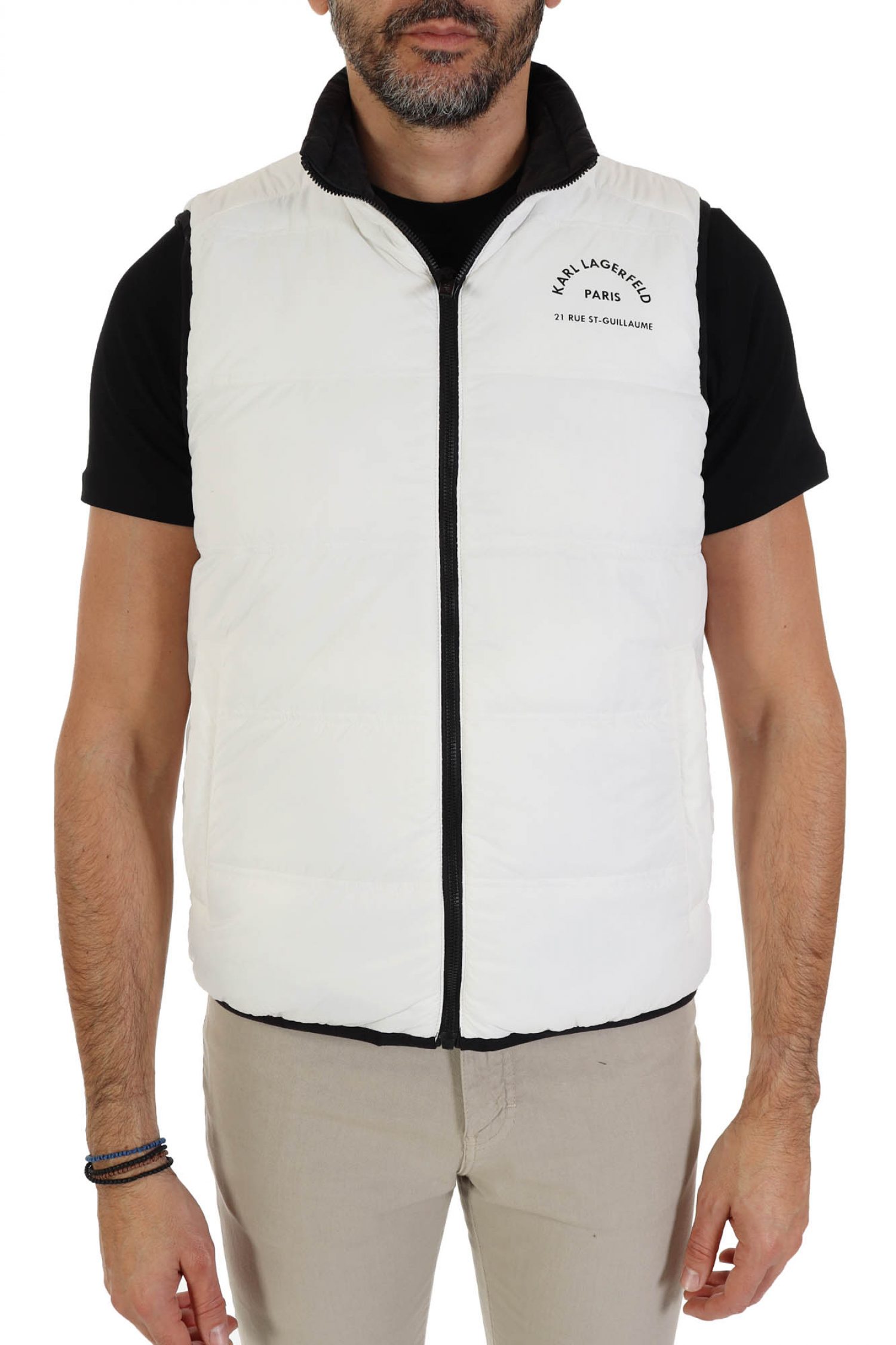 KARL LAGERFELD ΜΠΟΥΦΑΝ ΑΜΑΝΙΚΟ REVERSIBLE LOGO ΜΑΥΡΟ-ΛΕΥΚΟ