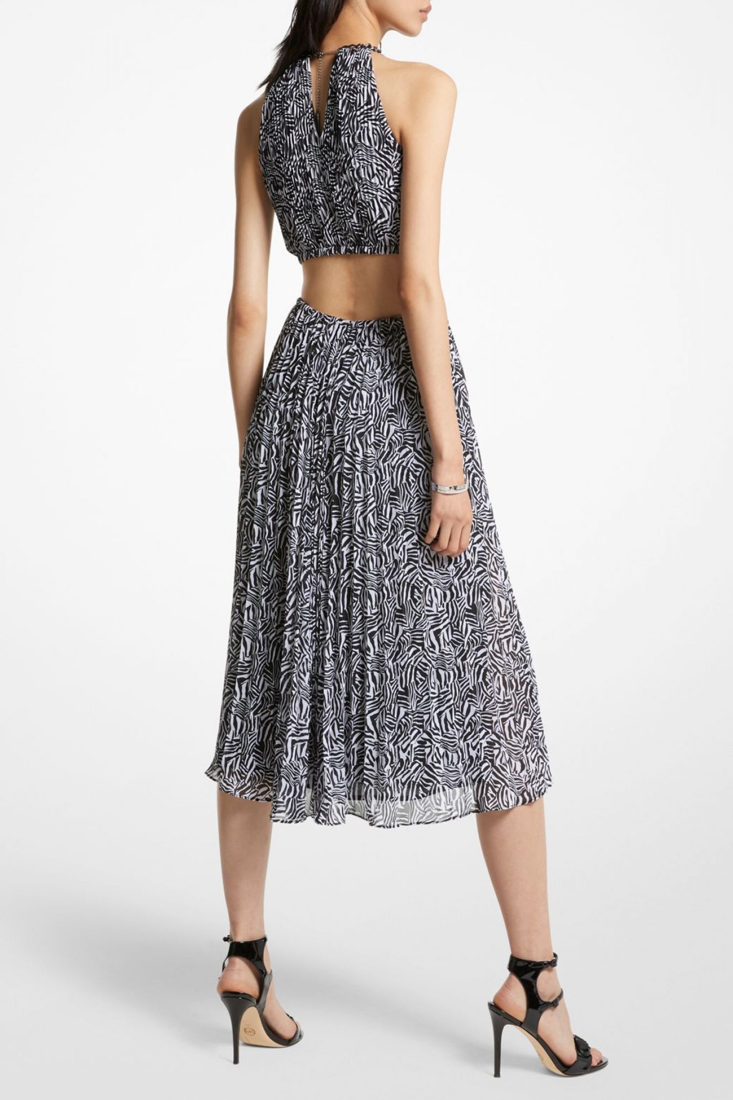 MICHAEL KORS ΦΟΡΕΜΑ ΠΑΡΤΟΙ ΩΜΟΙ ΑΛΥΣΙΔΑ ΠΛΙΣΕ ΛΕΥΚΟ/ΜΑΥΡΟ