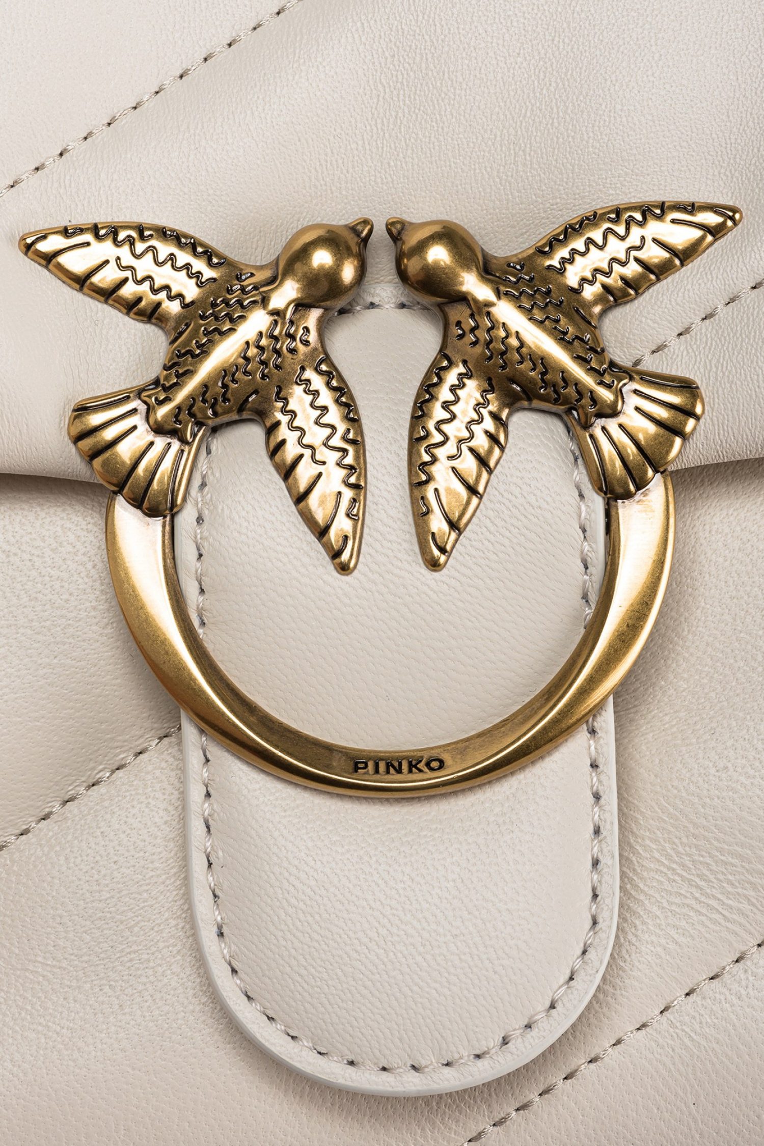 PINKO ΤΣΑΝΤΑ ΩΜΟΥ/CROSS BODY LOVE CLASSIC PUFF CL SHEEP NAPPA ΛΕΥΚΟ/ΧΡΥΣΟ