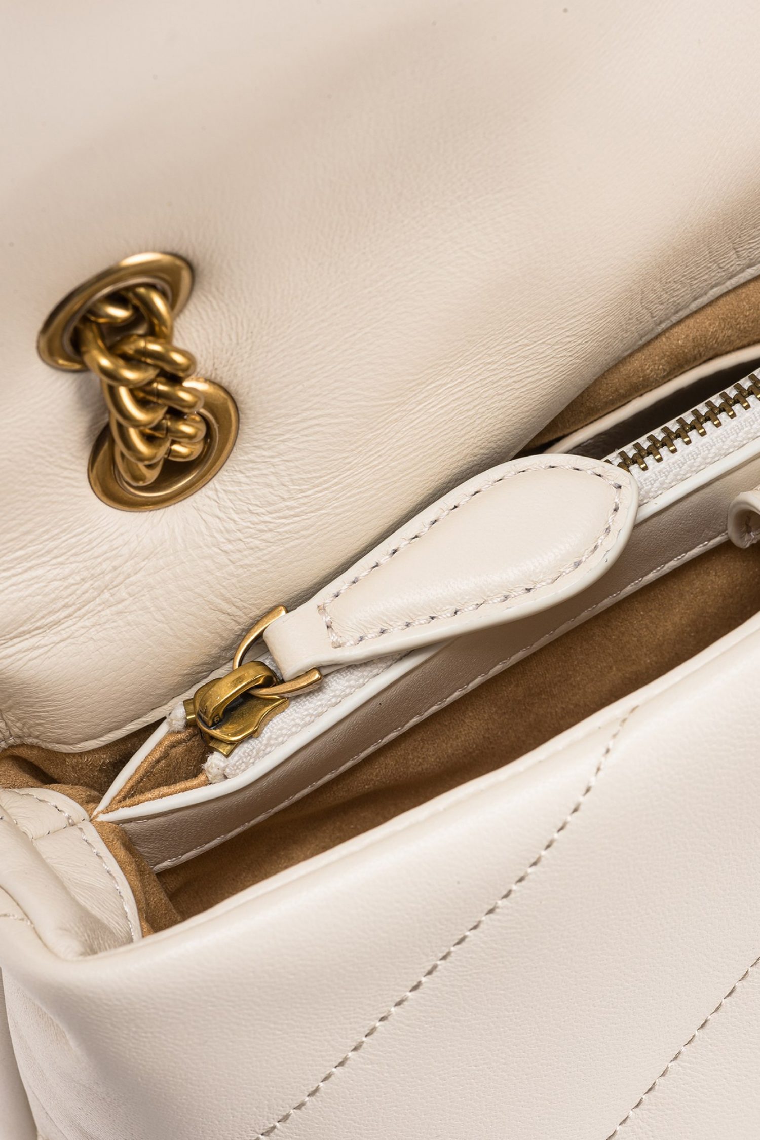 PINKO ΤΣΑΝΤΑ ΩΜΟΥ/CROSS BODY LOVE CLASSIC PUFF CL SHEEP NAPPA ΛΕΥΚΟ/ΧΡΥΣΟ