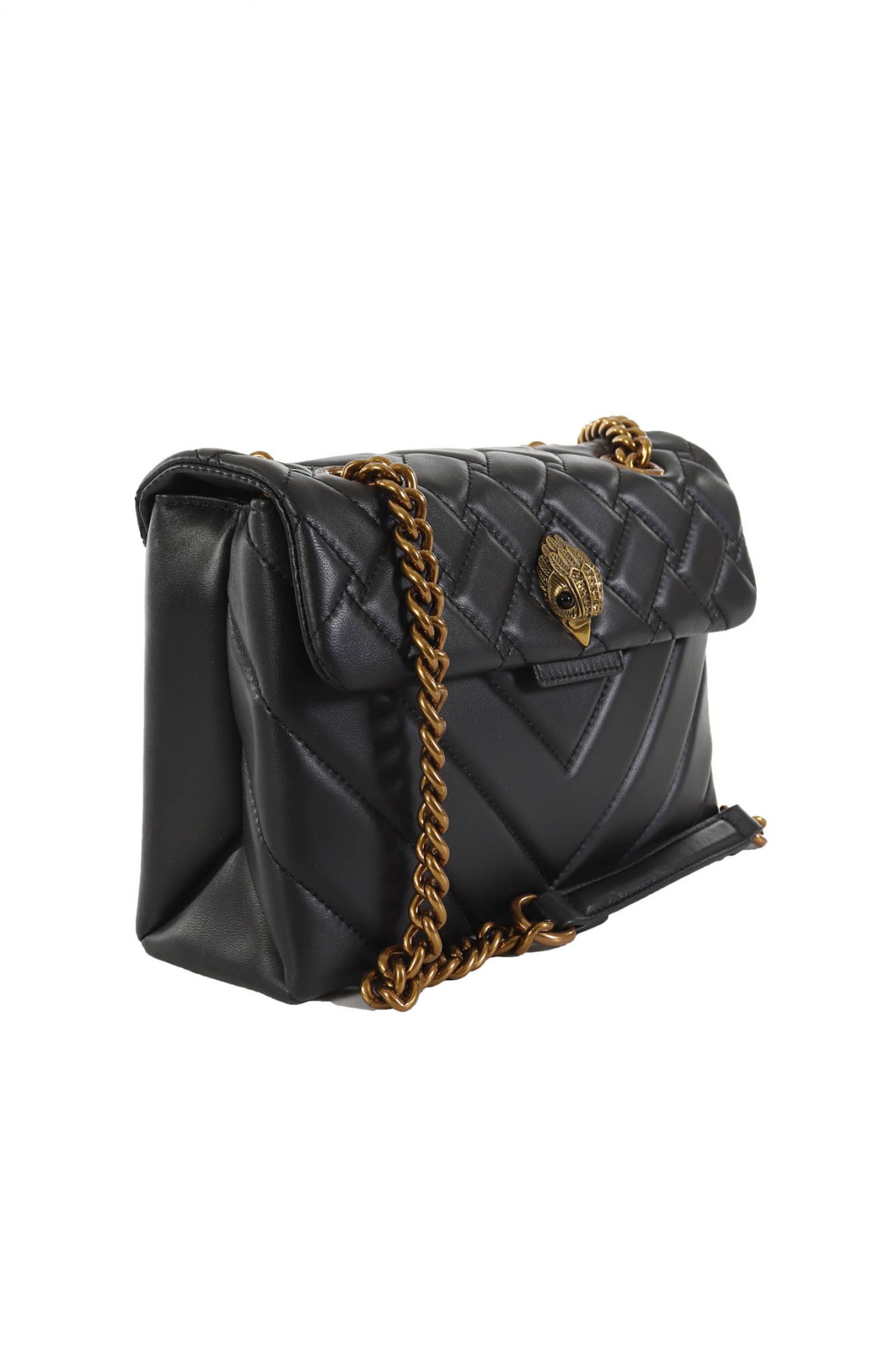 KURT GEIGER ΤΣΑΝΤΑ CROSSBODY/ΩΜΟΥ ΚΑΠΙΤΟΝΕ ΜΕ ΑΛΥΣΙΔΑ ΜΑΥΡΟ