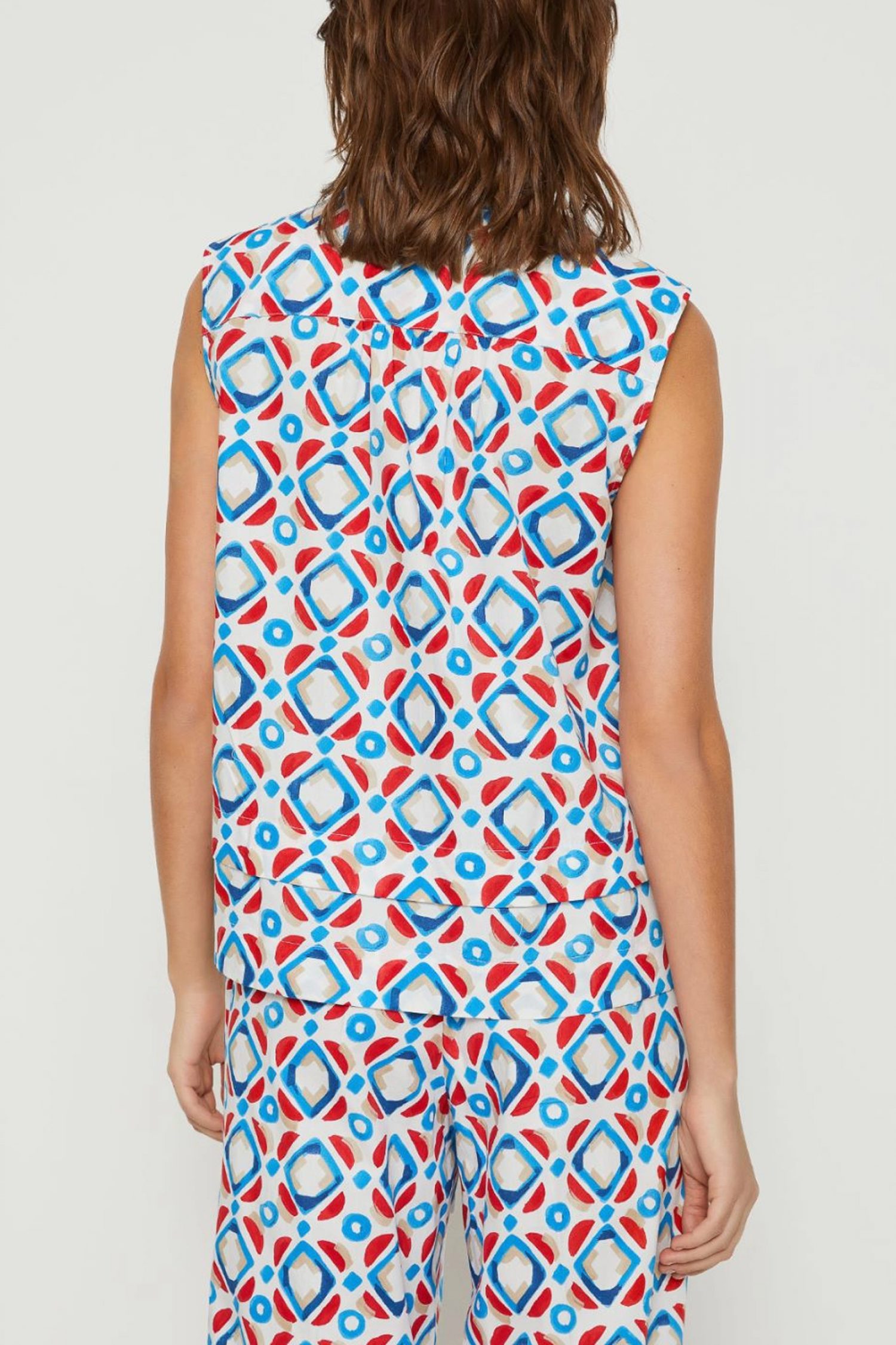 MARELLA EMME TOP GITANO ΚΟΥΜΠΙΑ ΣΧΕΔΙΑ ΠΟΛΥΧΡΩΜΟ ΛΕΥΚΟ φωτογραφία