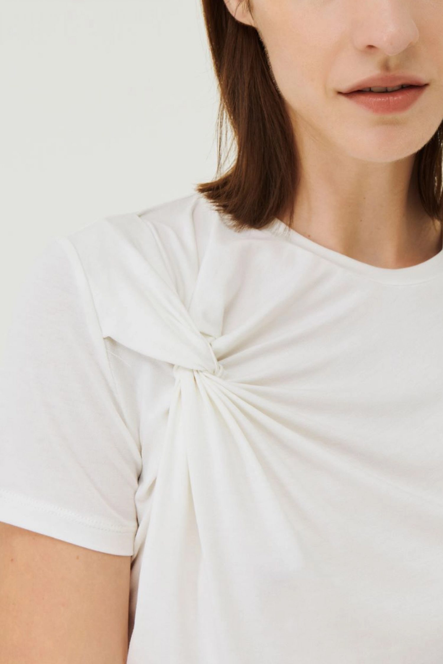 MARELLA T-SHIRT BAMBY ΛΑΙΜΟΚΟΨΗ ΚΟΜΠΟΣ ΛΕΥΚΟ φωτογραφία