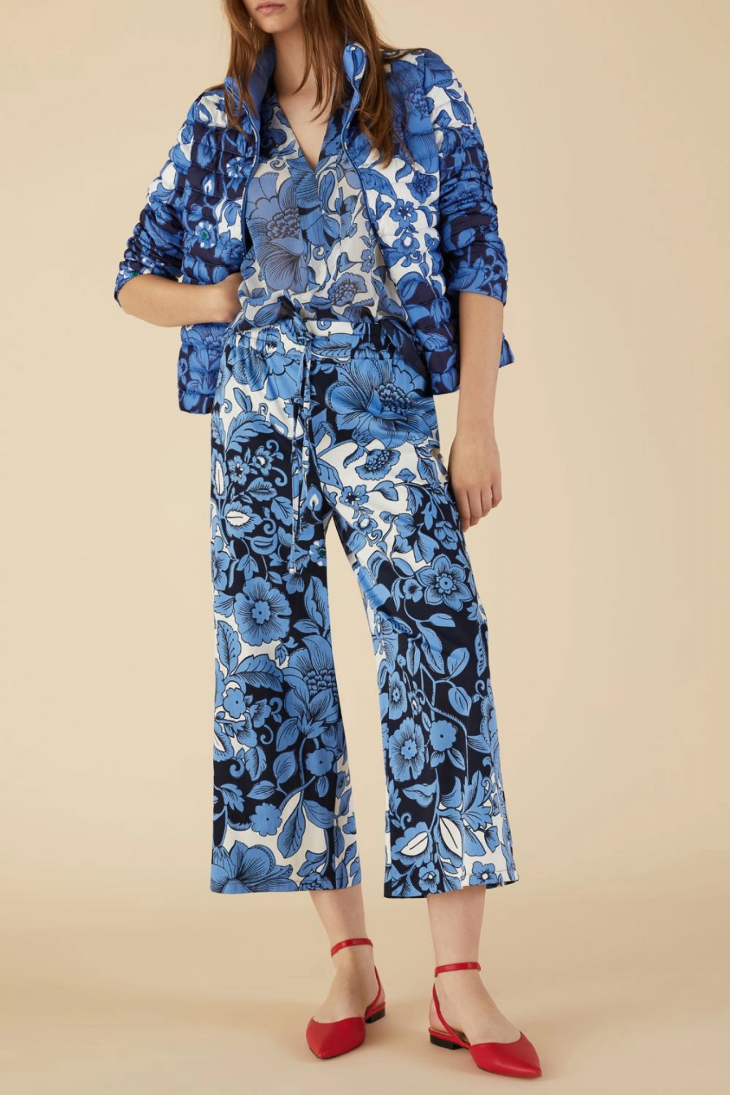 MARELLA EMME ΠΑΝΤΕΛΟΝΑ CROPPED PORDOI ΛΟΥΛΟΥΔΙΑ ΜΠΛΕ φωτογραφία