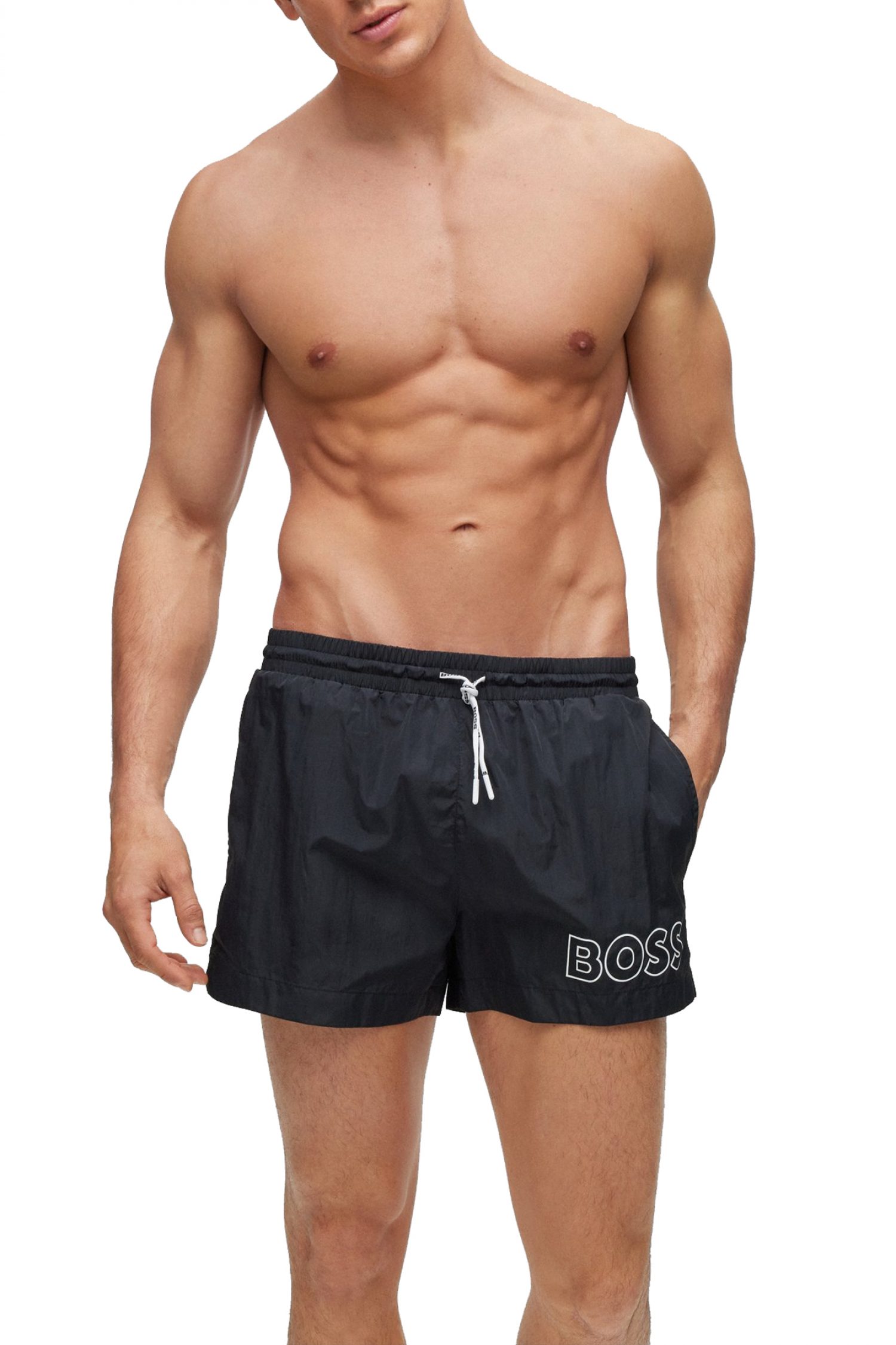 BOSS BEACHWEAR ΜΑΓΙΩ MOONEYE QUICK DRY ΜΑΥΡΟ