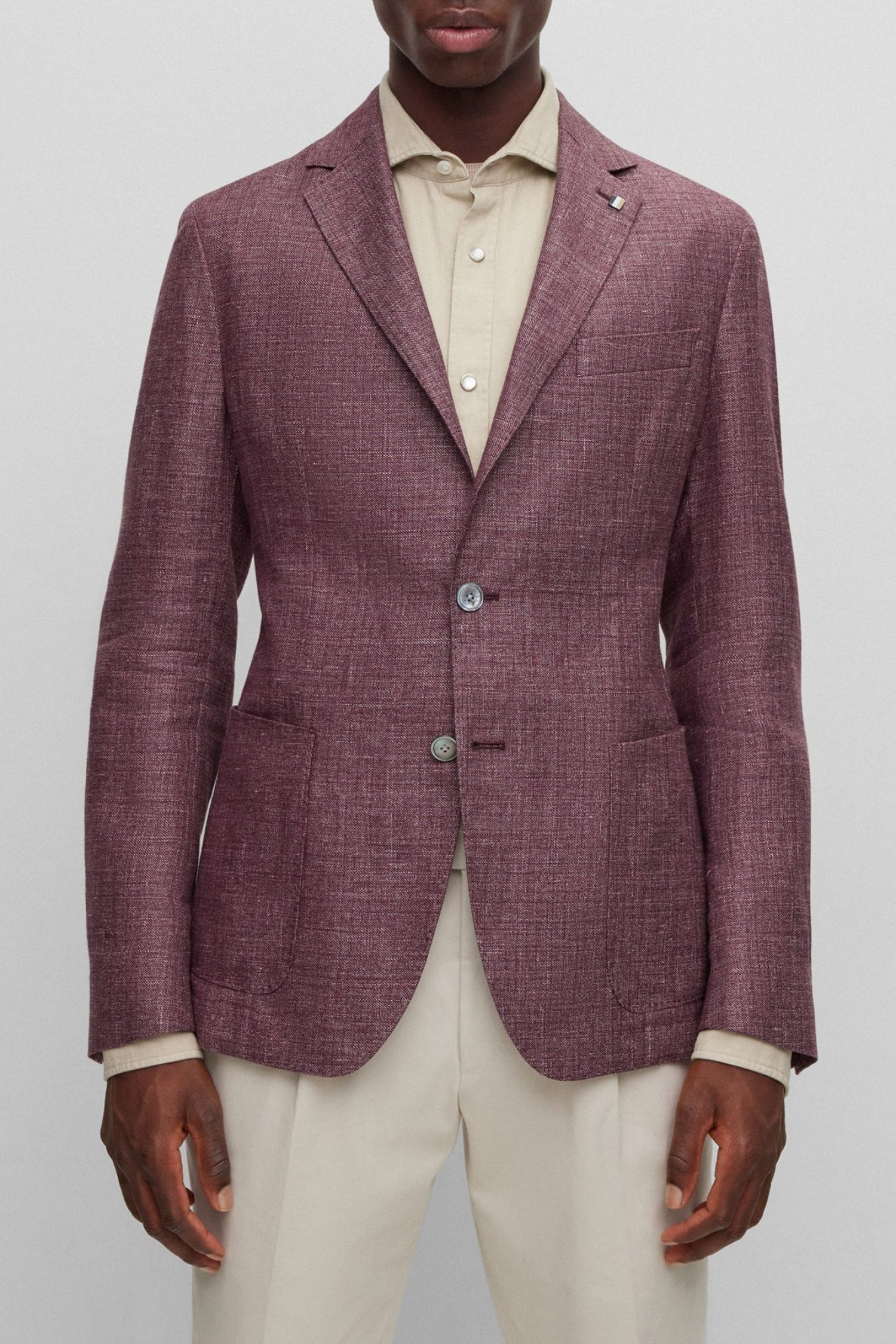 BOSS ΣΑΚΑΚΙ ΛΙΝΟ ΑΦΟΔΡΟ SLIM FIT C-HANRY-232 ΜΠΟΡΝΤΩ