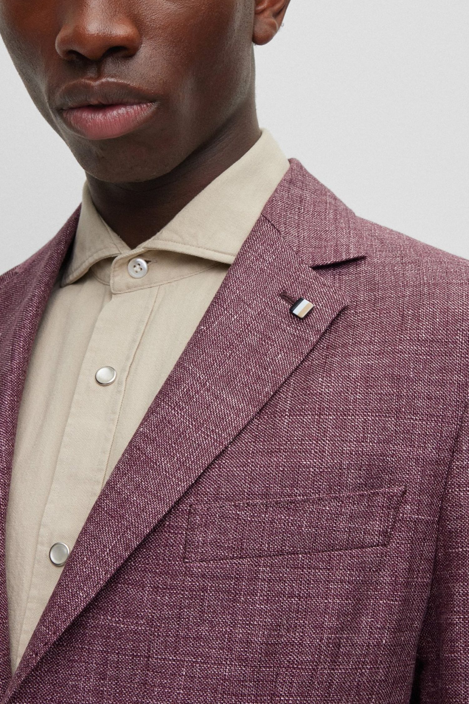 BOSS ΣΑΚΑΚΙ ΛΙΝΟ ΑΦΟΔΡΟ SLIM FIT C-HANRY-232 ΜΠΟΡΝΤΩ