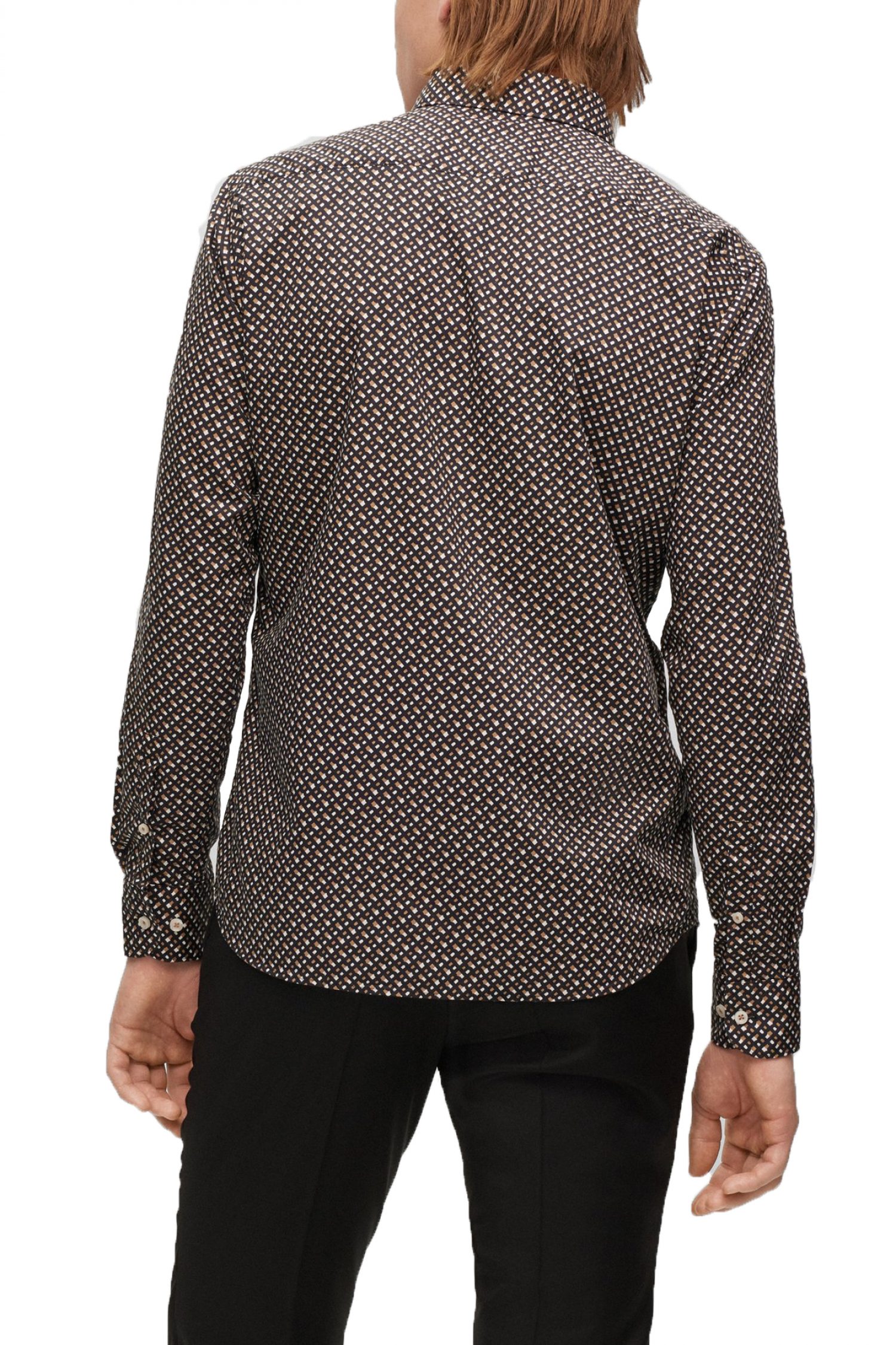 BOSS ΠΟΥΚΑΜΙΣΟ ALLOVER LOGO CASUAL FIT C-HAL-KENT-C1-223 ΜΠΕΖ-ΜΑΥΡΟ-ΛΕΥΚΟ φωτογραφία