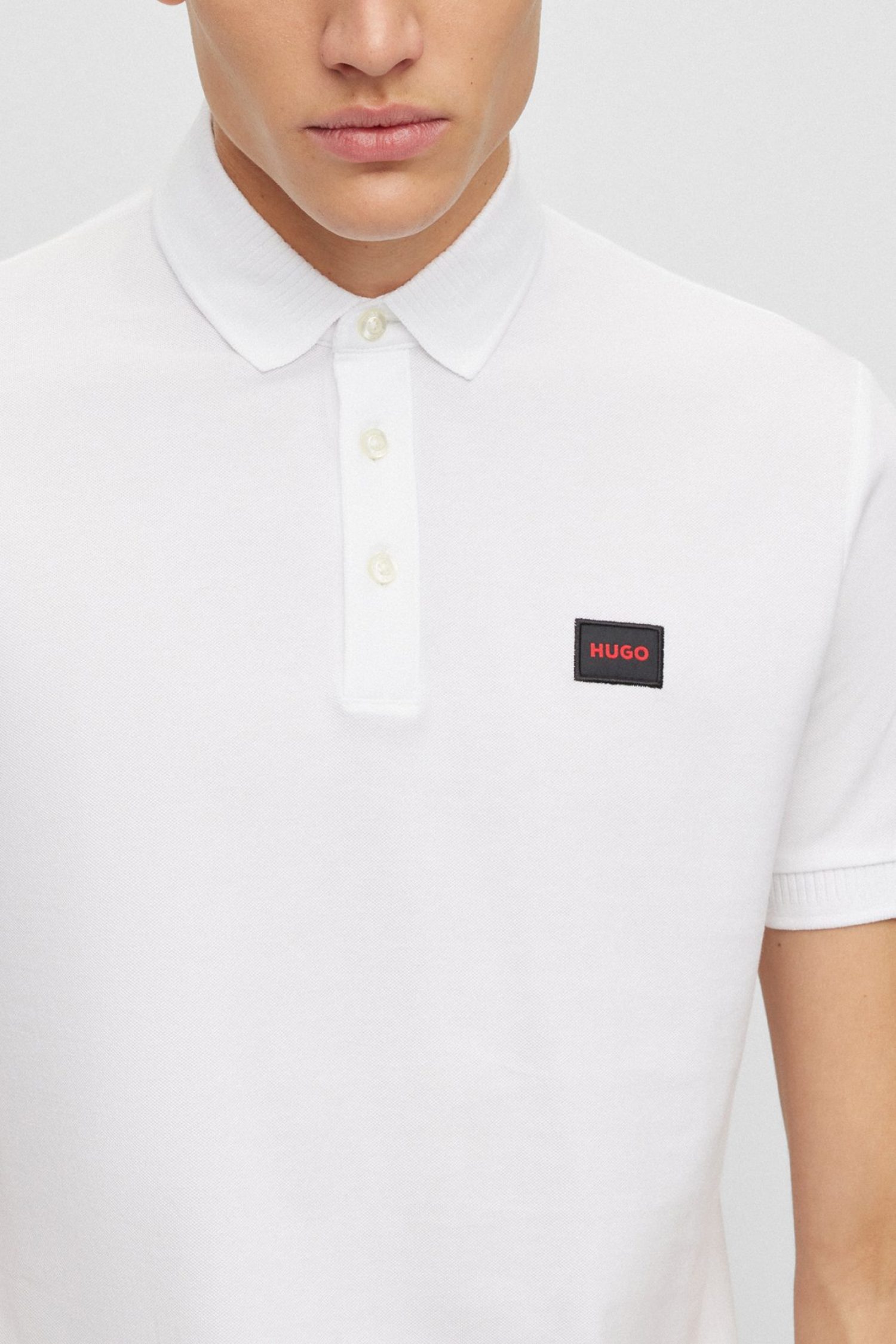 HUGO POLO SLIM FIT DERESO232 ΛΕΥΚΟ φωτογραφία