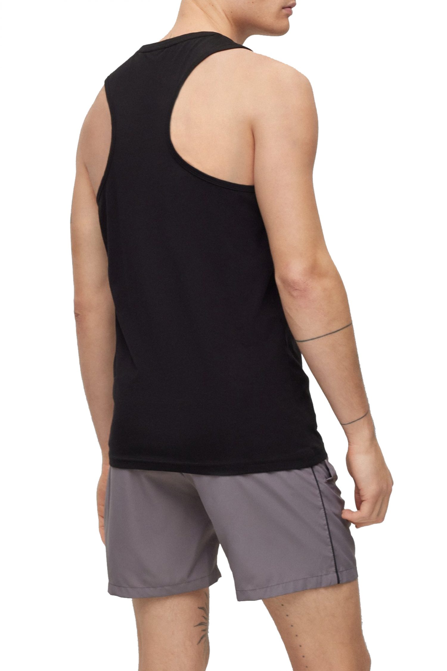 BOSS BODYWEAR T-SHIRT REGULAR FIT TANK ΤOP ΜΑΥΡΟ