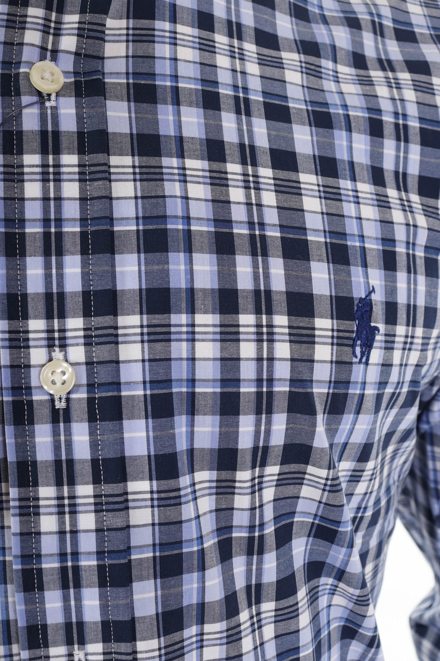 RALPH LAUREN ΠΟΥΚΑΜΙΣΟ ΚΑΡΩ BUTTON DOWN CUSTOM FIT STRETCH ΜΠΛΕ-ΣΙΕΛ φωτογραφία