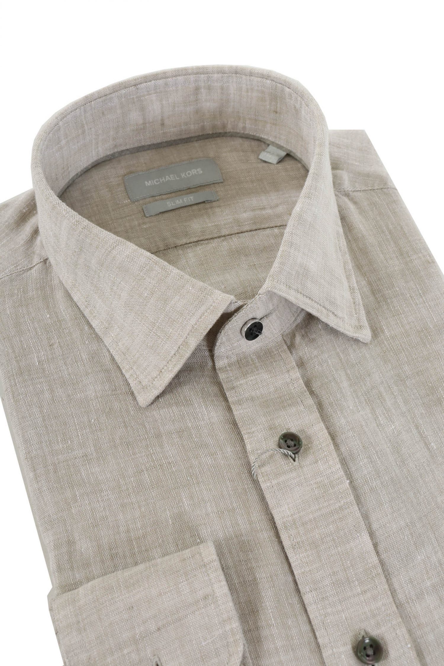 MICHAEL KORS ΠΟΥΚΑΜΙΣΟ SLIM FIT ΛΙΝΟ ΜΠΕΖ φωτογραφία