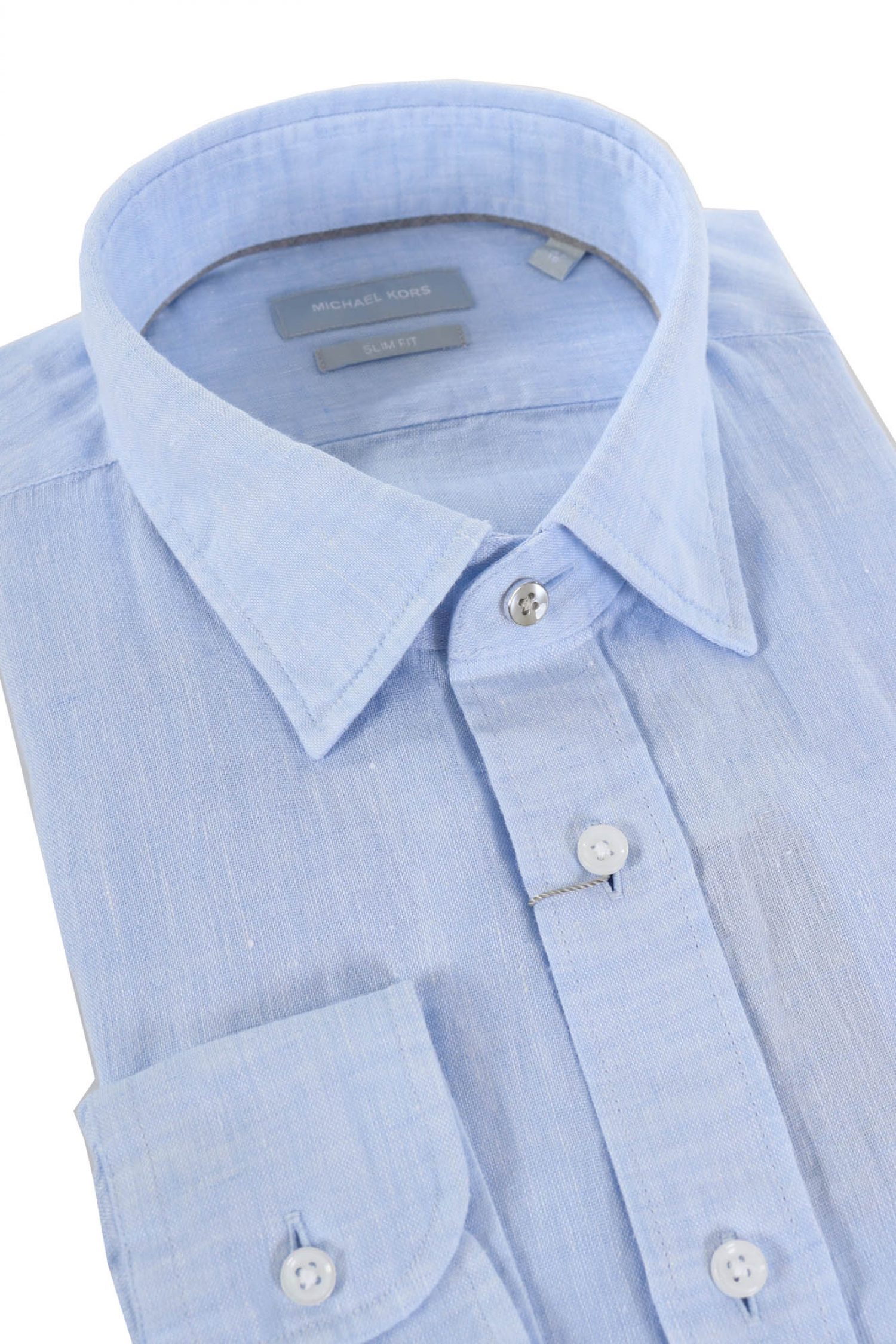 MICHAEL KORS ΠΟΥΚΑΜΙΣΟ SLIM FIT ΛΙΝΟ ΣΙΕΛ φωτογραφία