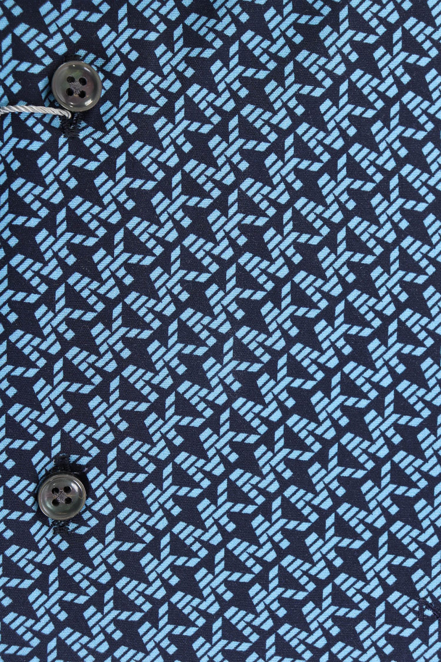 MICHAEL KORS ΠΟΥΚΑΜΙΣΟ MODERN FIT MK DIAGONAL PRINT ΜΠΛΕ φωτογραφία