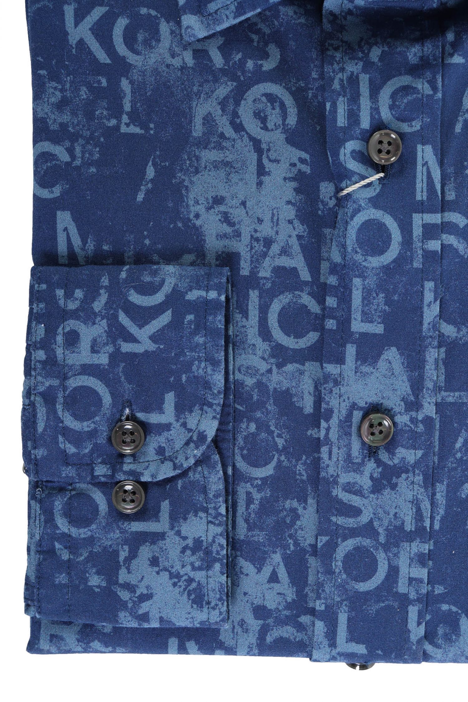 MICHAEL KORS ΠΟΥΚΑΜΙΣΟ SLIM FIT MK PRINT FADED ΜΠΛΕ φωτογραφία