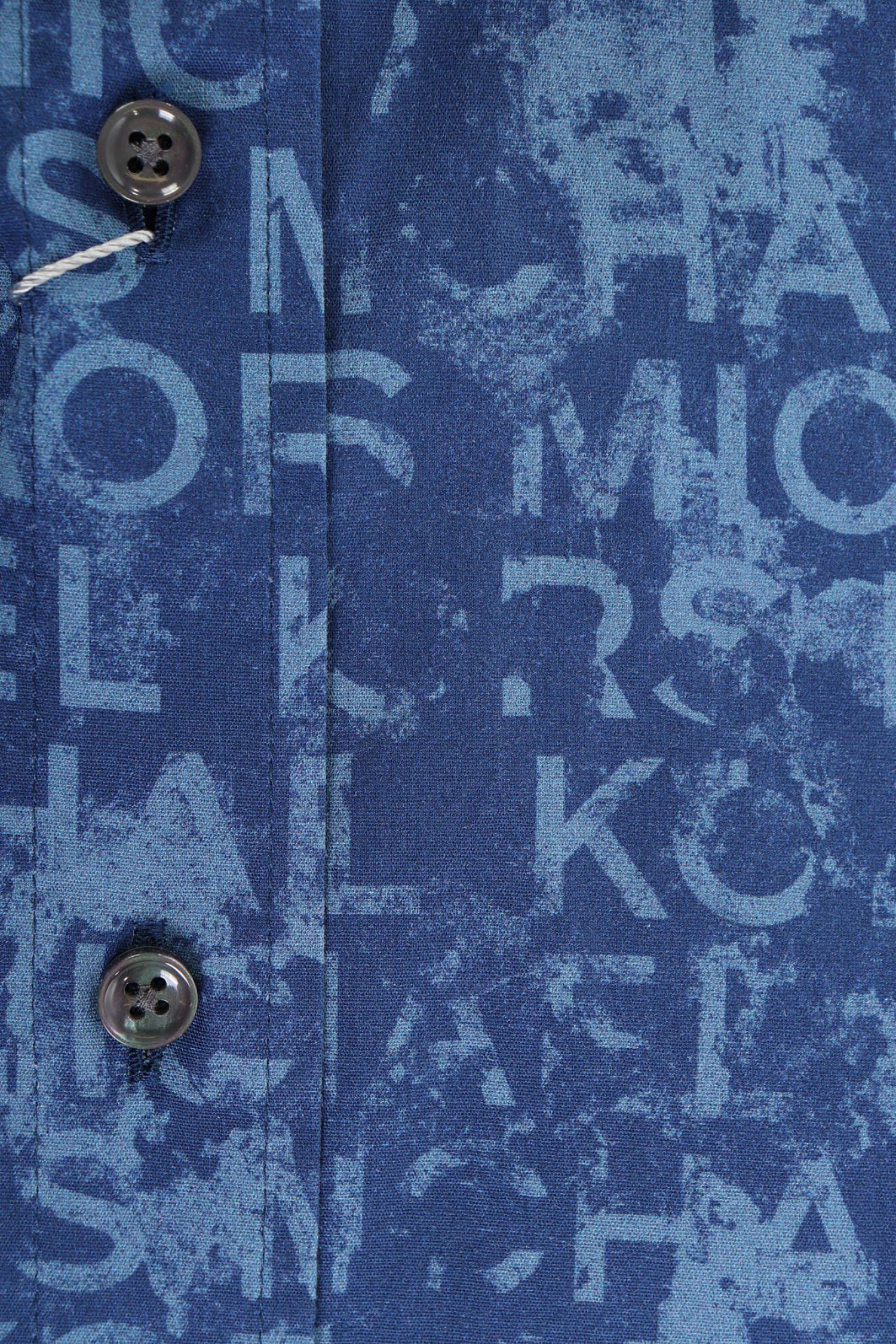 MICHAEL KORS ΠΟΥΚΑΜΙΣΟ SLIM FIT MK PRINT FADED ΜΠΛΕ φωτογραφία