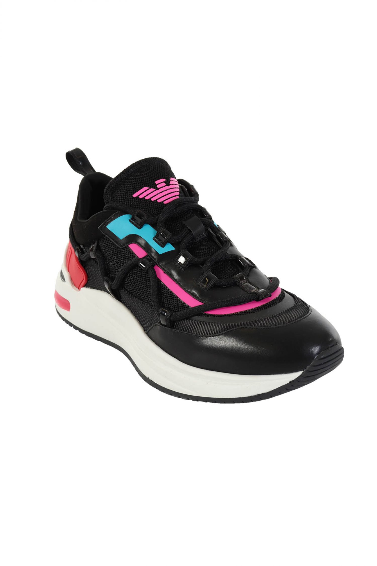 EMPORIO ARMANI ΠΑΠΟΥΤΣΙΑ SNEAKERS WOMAN ΛΟΓΟΤΥΠΟ ΦΟΥΞΙΑ/ ΜΑΥΡΟ φωτογραφία