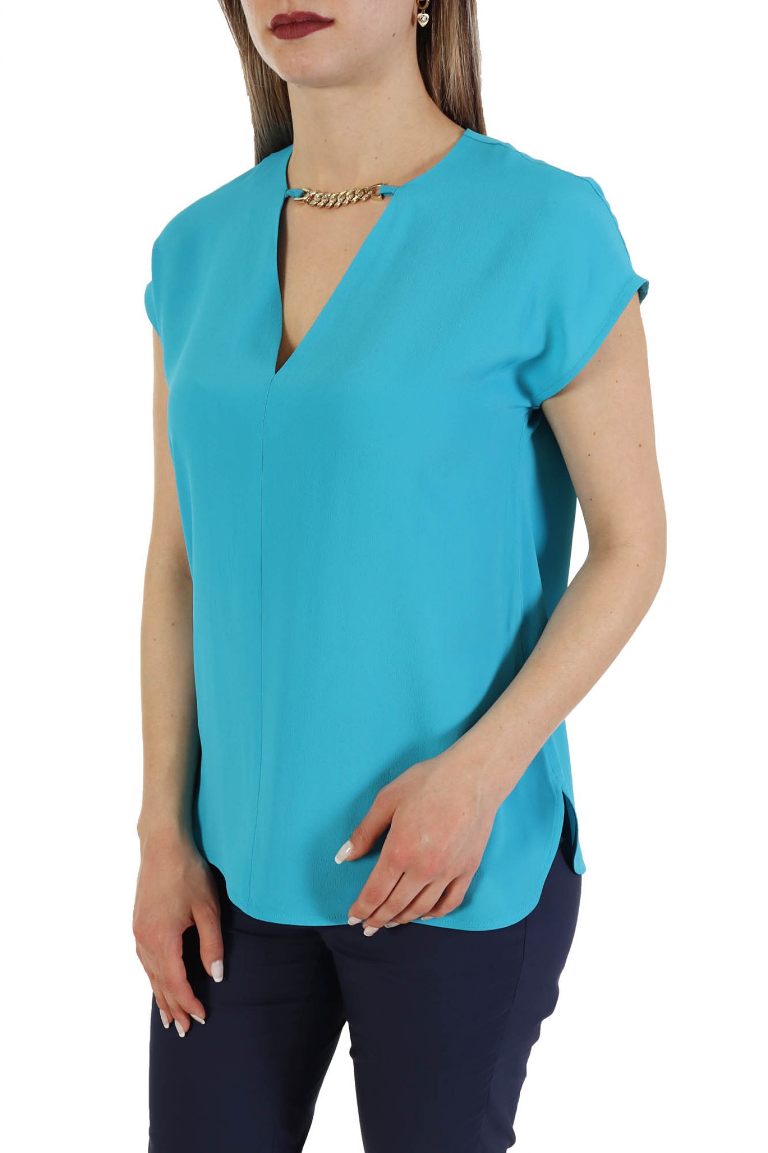 MARELLA TOP ASTER ΑΛΥΣΙΔΑ V-NECK ΤΥΡΚΟΥΑΖ φωτογραφία