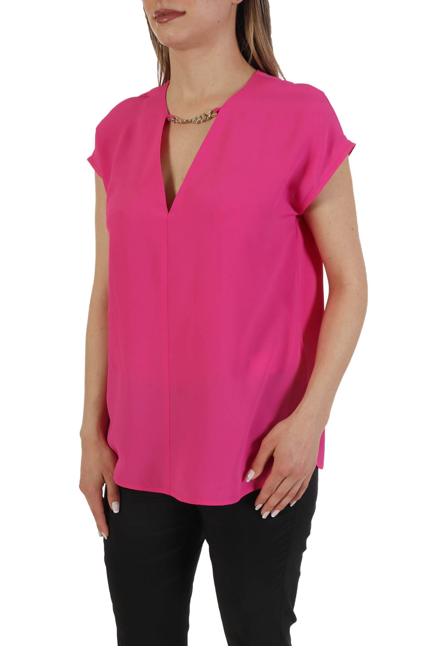 MARELLA TOP ASTER ΑΛΥΣΙΔΑ V-NECK ΦΟΥΞΙΑ φωτογραφία