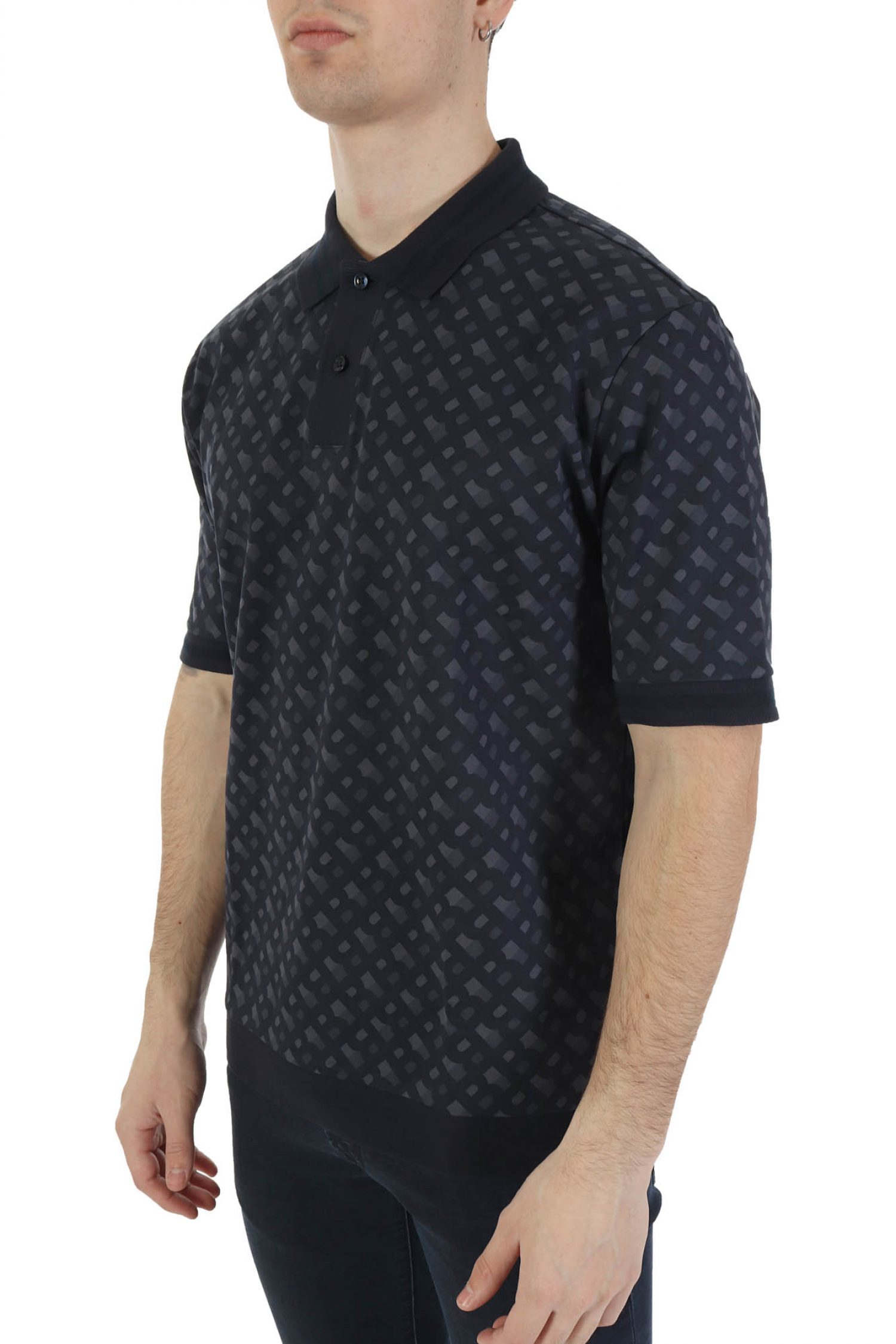 BOSS POLO OVERSIZED FIT PARLER 06 ΜΠΛΕ φωτογραφία