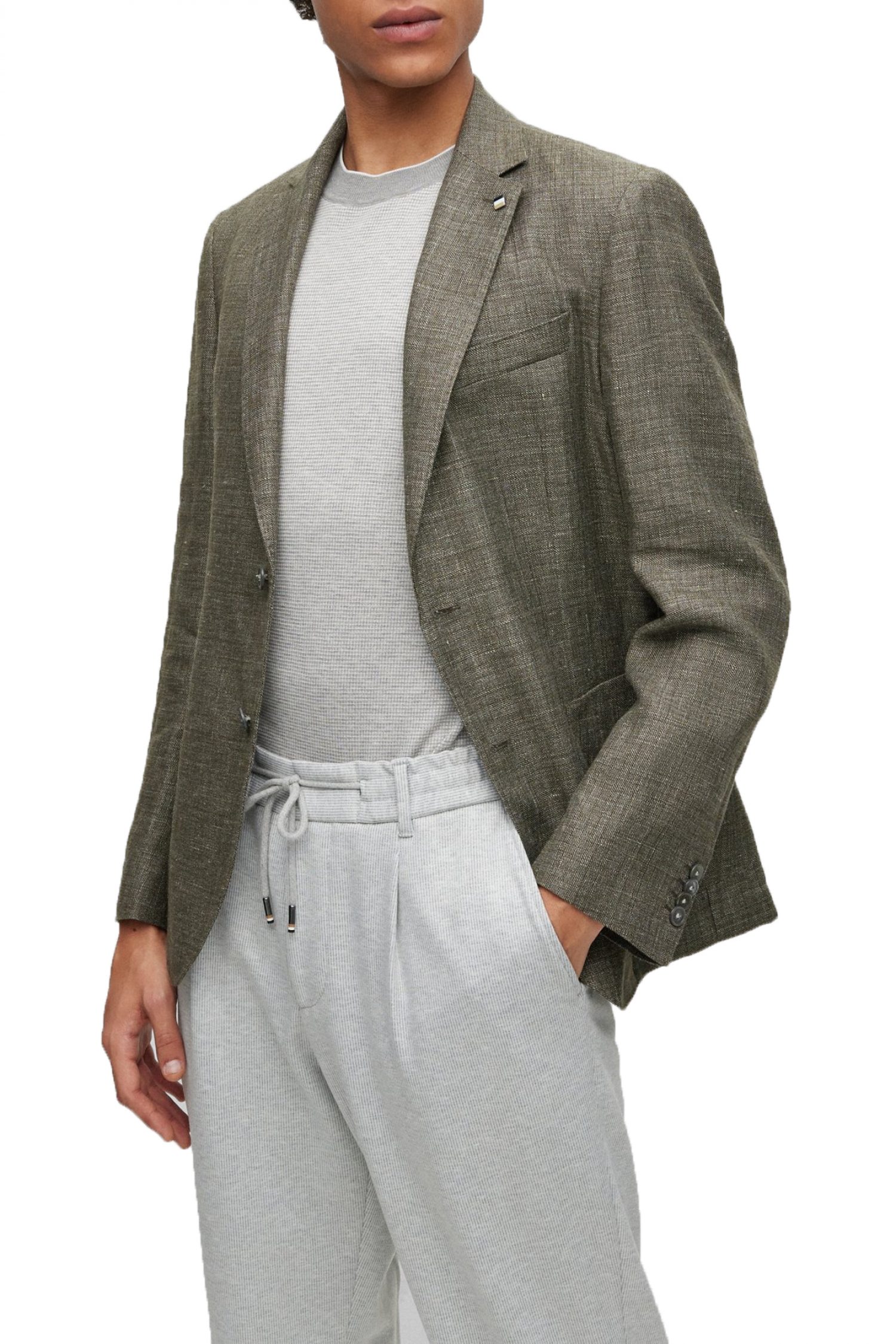 BOSS ΣΑΚΑΚΙ ΛΙΝΟ ΑΦΟΔΡΟ SLIM FIT C-HANRY-232 ΧΑΚΙ