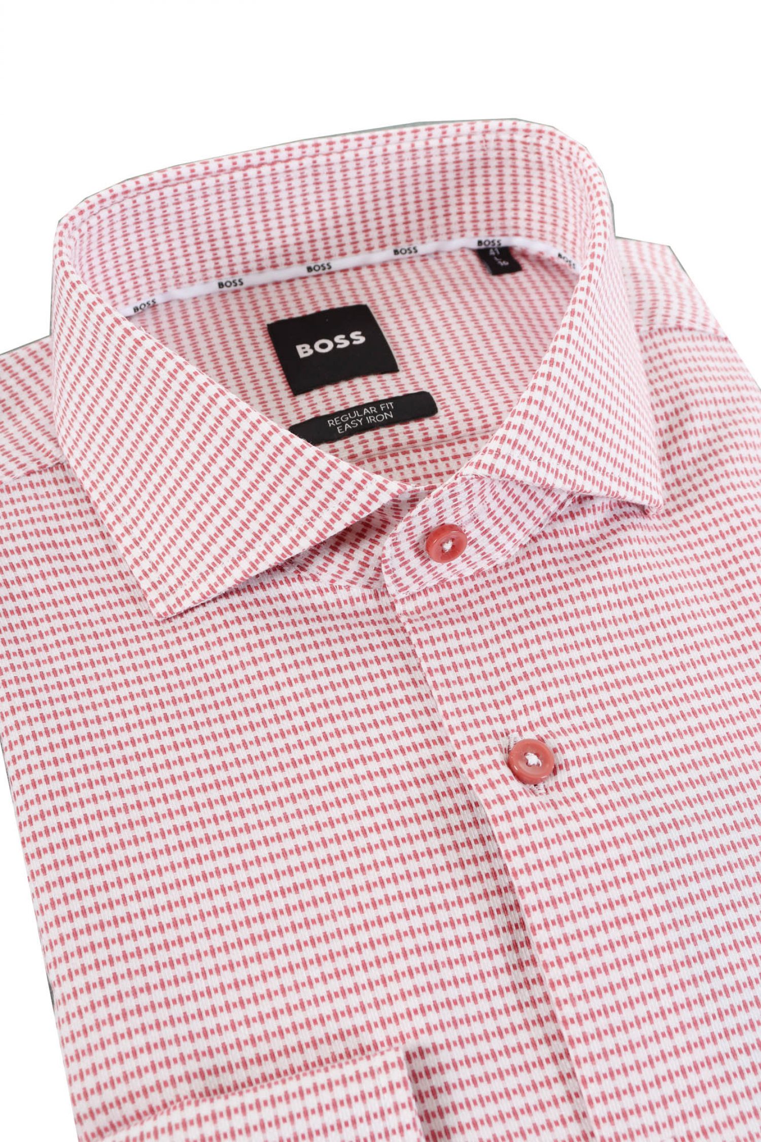 BOSS ΠΟΥΚΑΜΙΣΟ ΜΙΚΡΟΣΧΕΔΙΟ REGULAR FIT EASY IRON H-JOE-SPREAD-C1-222 ΜΠΟΡΝΤΩ φωτογραφία