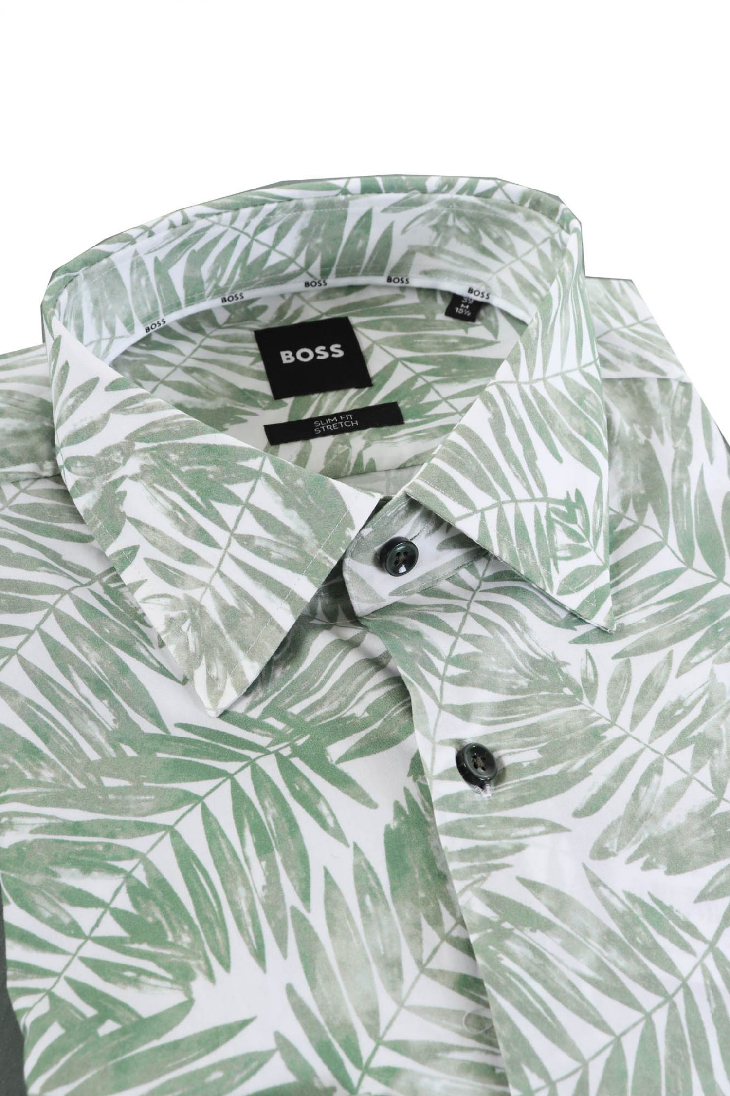 BOSS ΠΟΥΚΑΜΙΣΟ FLORAL SLIM FIT STRETCH H-HANK-KENT-C1-214 ΧΑΚΙ φωτογραφία