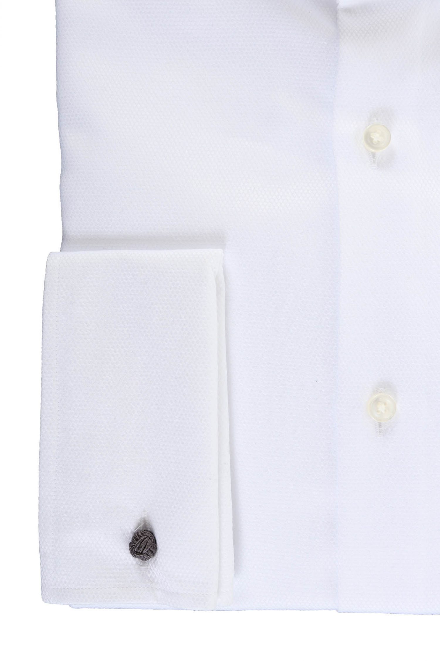 BOSS ΠΟΥΚΑΜΙΣΟ ΜΕ ΔΙΠΛΗ ΜΑΝΣΕΤΑ MΙΚΡΟΣΧΕΔΙΟ SLIM FIT ORGANIC COTTON H-HANK-SPREAD-DC-214 ΛΕΥΚΟ