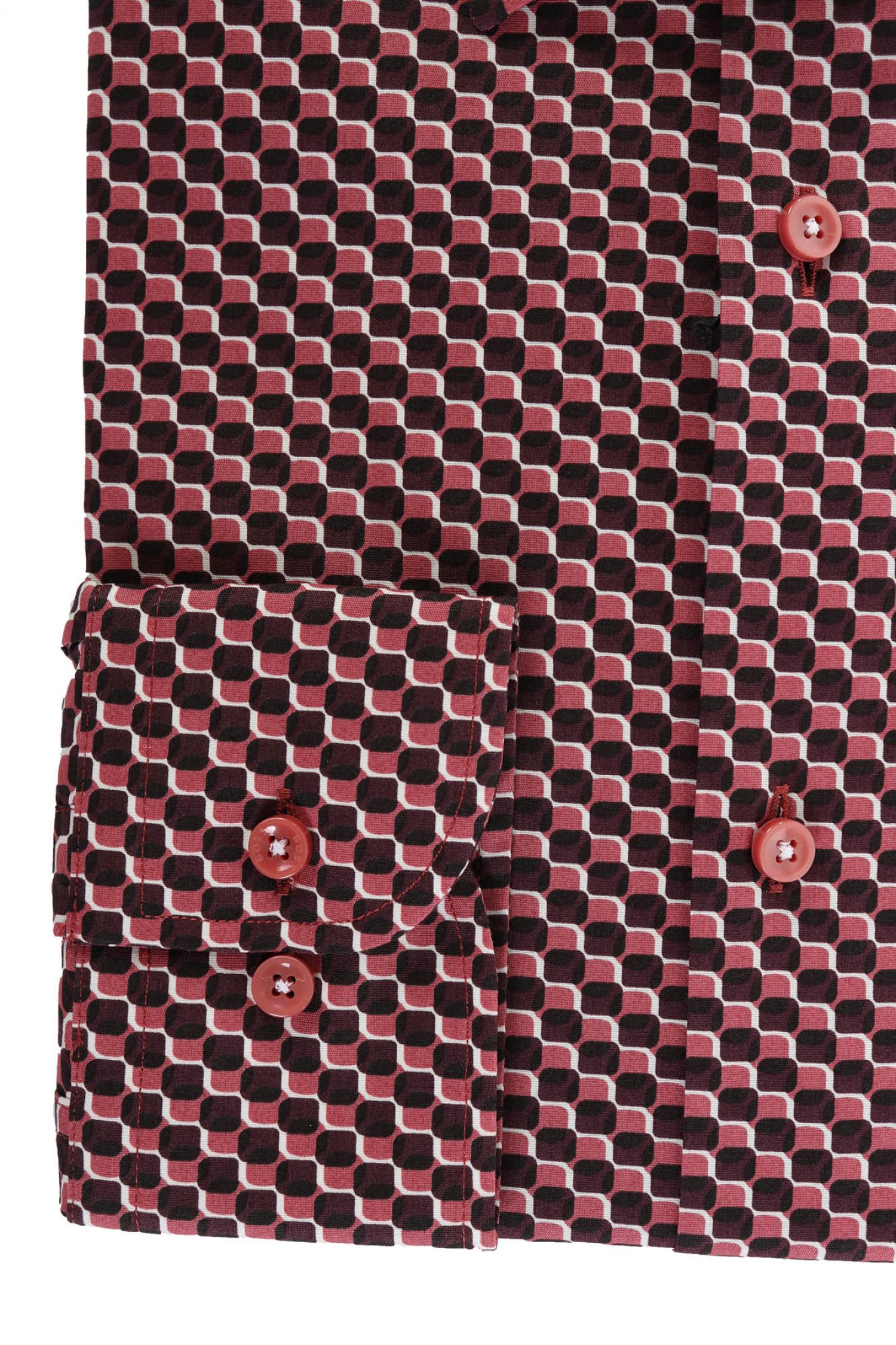 BOSS ΠΟΥΚΑΜΙΣΟ ΜΙΚΡΟΣΧΕΔΙΟ SLIM FIT STRETCH H-HANK-C1-214 ΜΠΟΡΝΤΩ φωτογραφία