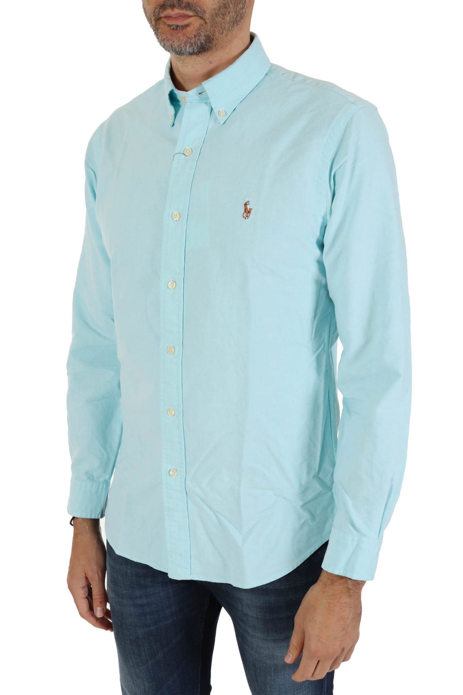 RALPH LAUREN ΠΟΥΚΑΜΙΣΟ BUTTON DOWN CUSTOM FIT ΟΙΝΟΠΝΕΥΜΑΤΙ φωτογραφία