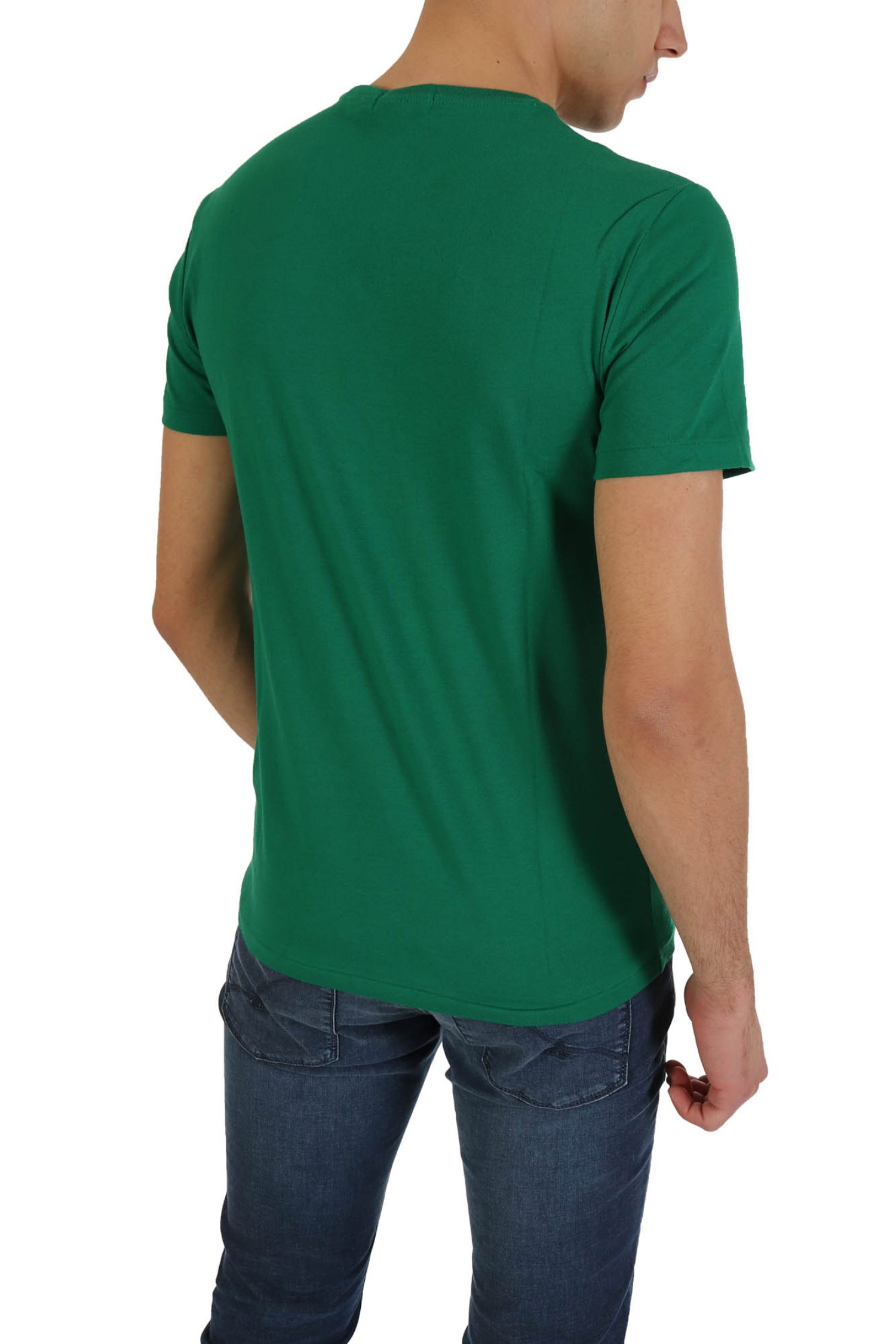 RALPH LAUREN T- SHIRT CUSTOM SLIM FIT LOGO ΠΡΑΣΙΝΟ