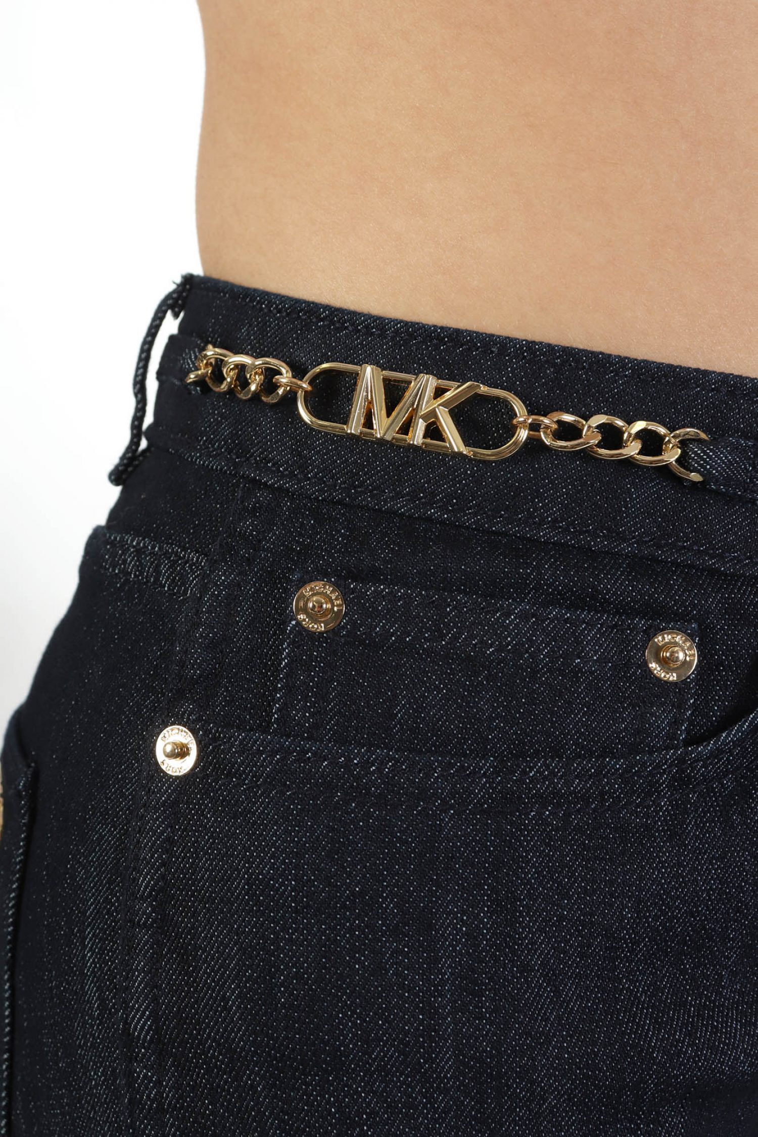 MICHAEL KORS ΠΑΝΤΕΛΟΝΙ JEANS ΑΛΥΣΙΔΑ ΜΕΤΑΛΛΙΚΑ LOGO ΜΠΛΕ