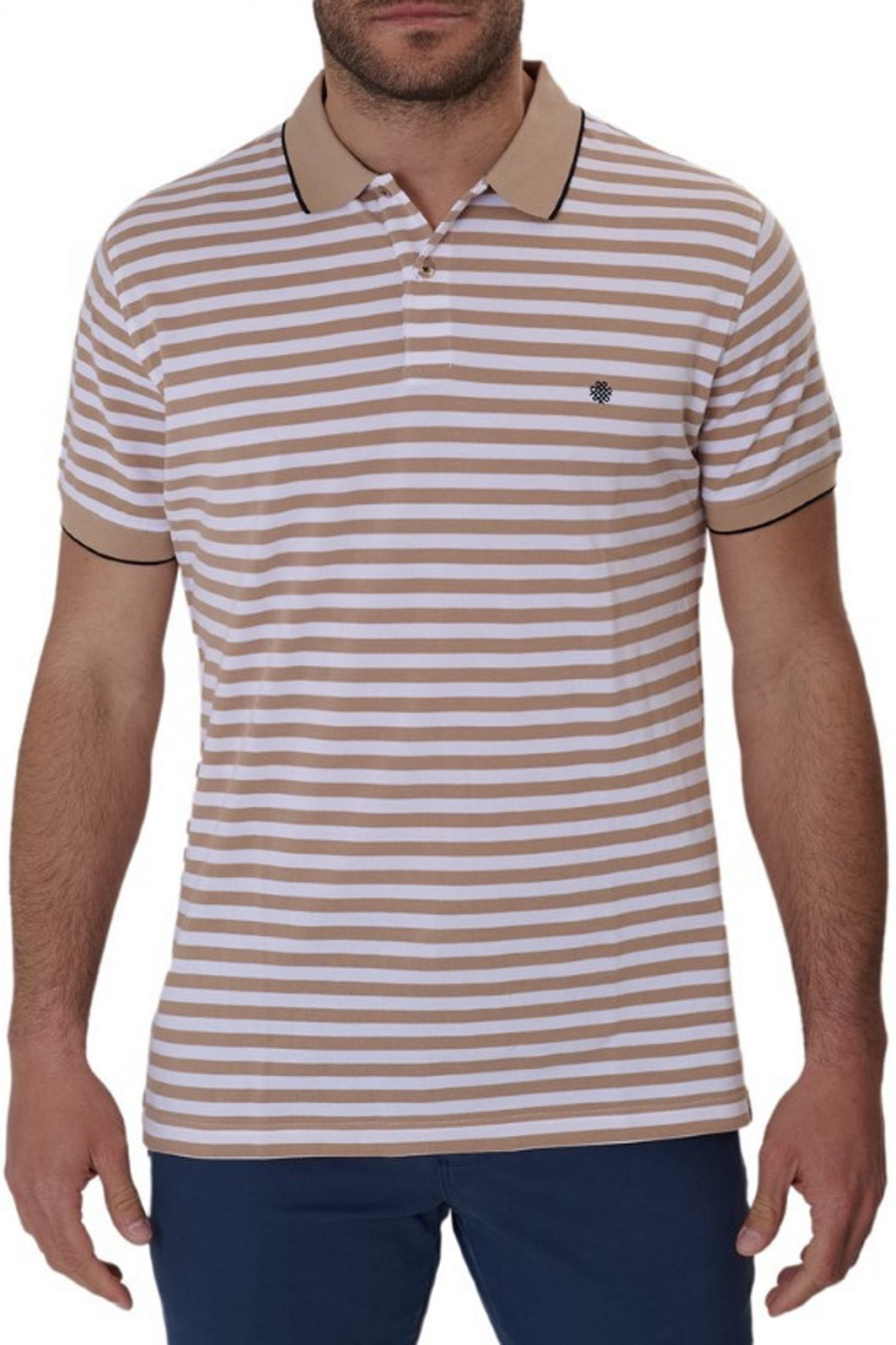 DORS POLO PIQUE STRIPED ΜΠΕΖ