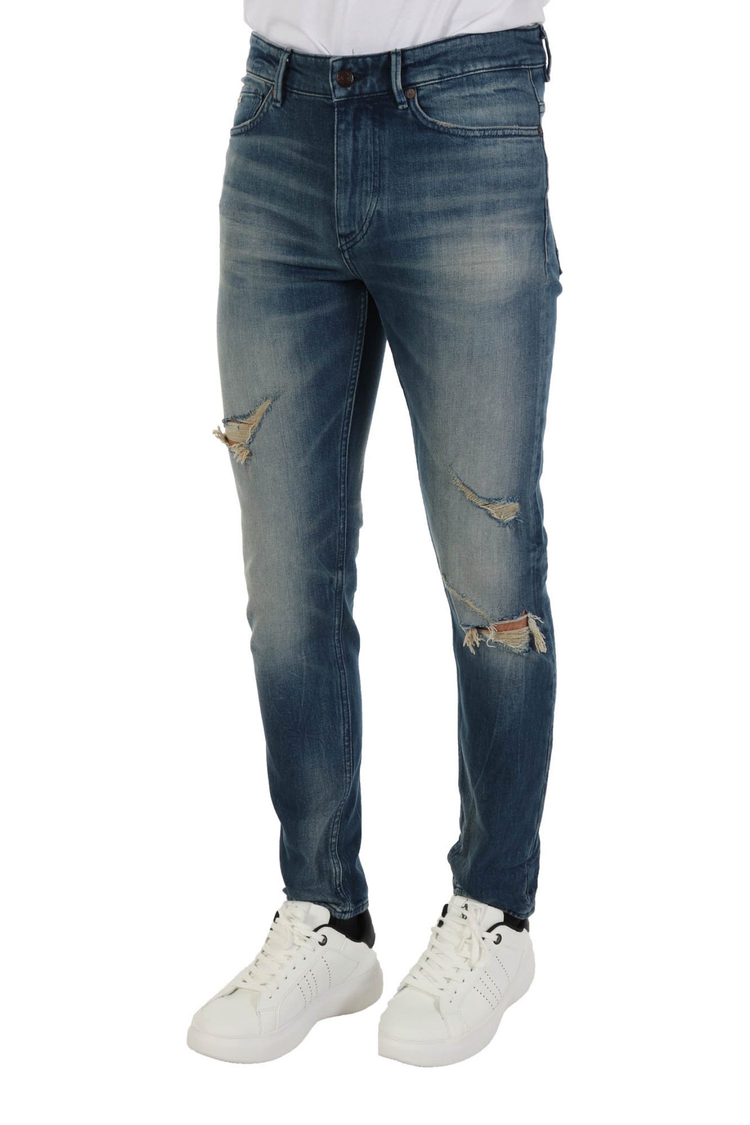 BOSS CASUAL ΠΑΝΤΕΛΟΝΙ JEANS ΦΘΟΡΕΣ ΣΚΙΣΙΜΑΤΑ SLIM TAPERED DELANO-BC-C-SPLENDID ΜΠΛΕ