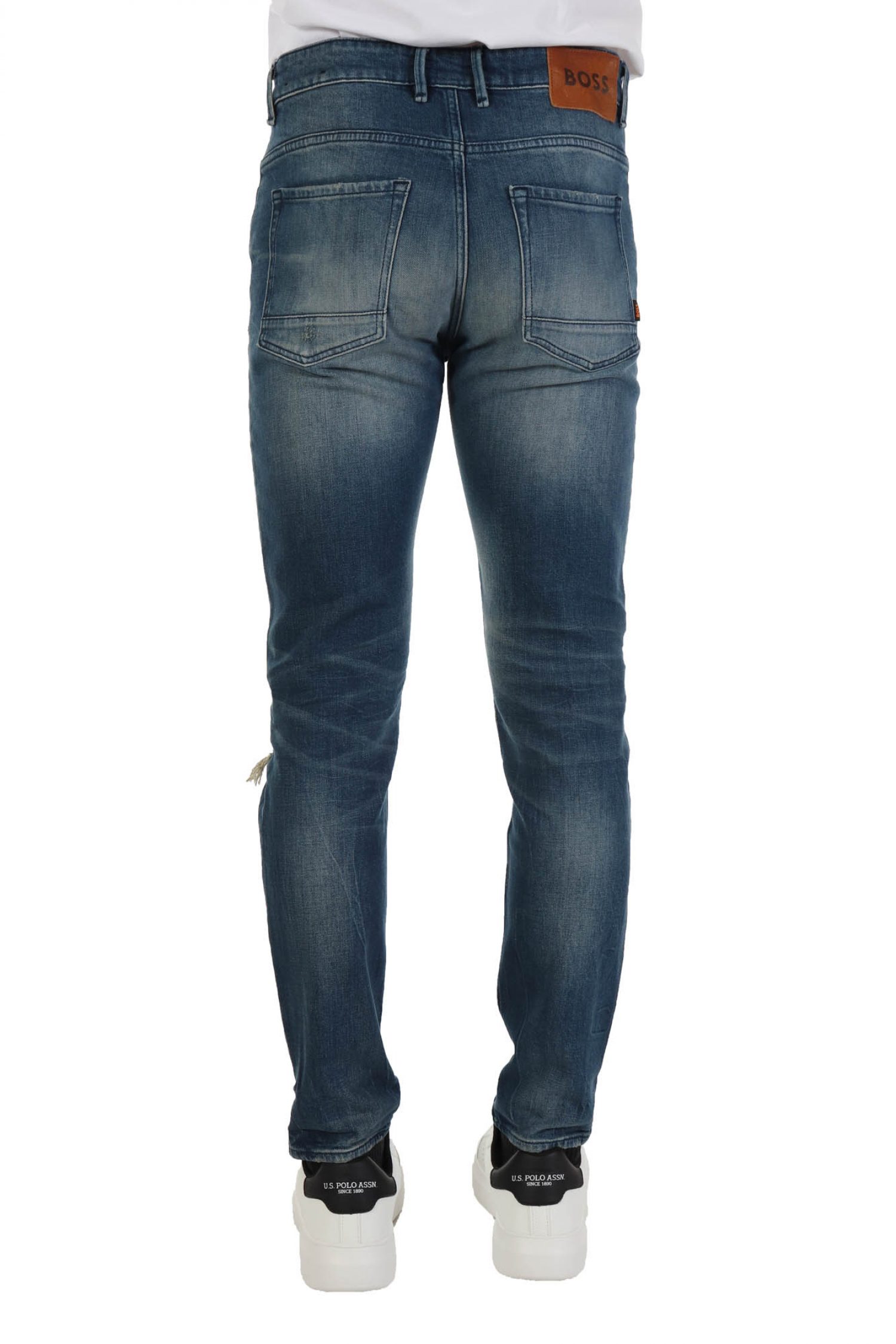 BOSS CASUAL ΠΑΝΤΕΛΟΝΙ JEANS ΦΘΟΡΕΣ ΣΚΙΣΙΜΑΤΑ SLIM TAPERED DELANO-BC-C-SPLENDID ΜΠΛΕ