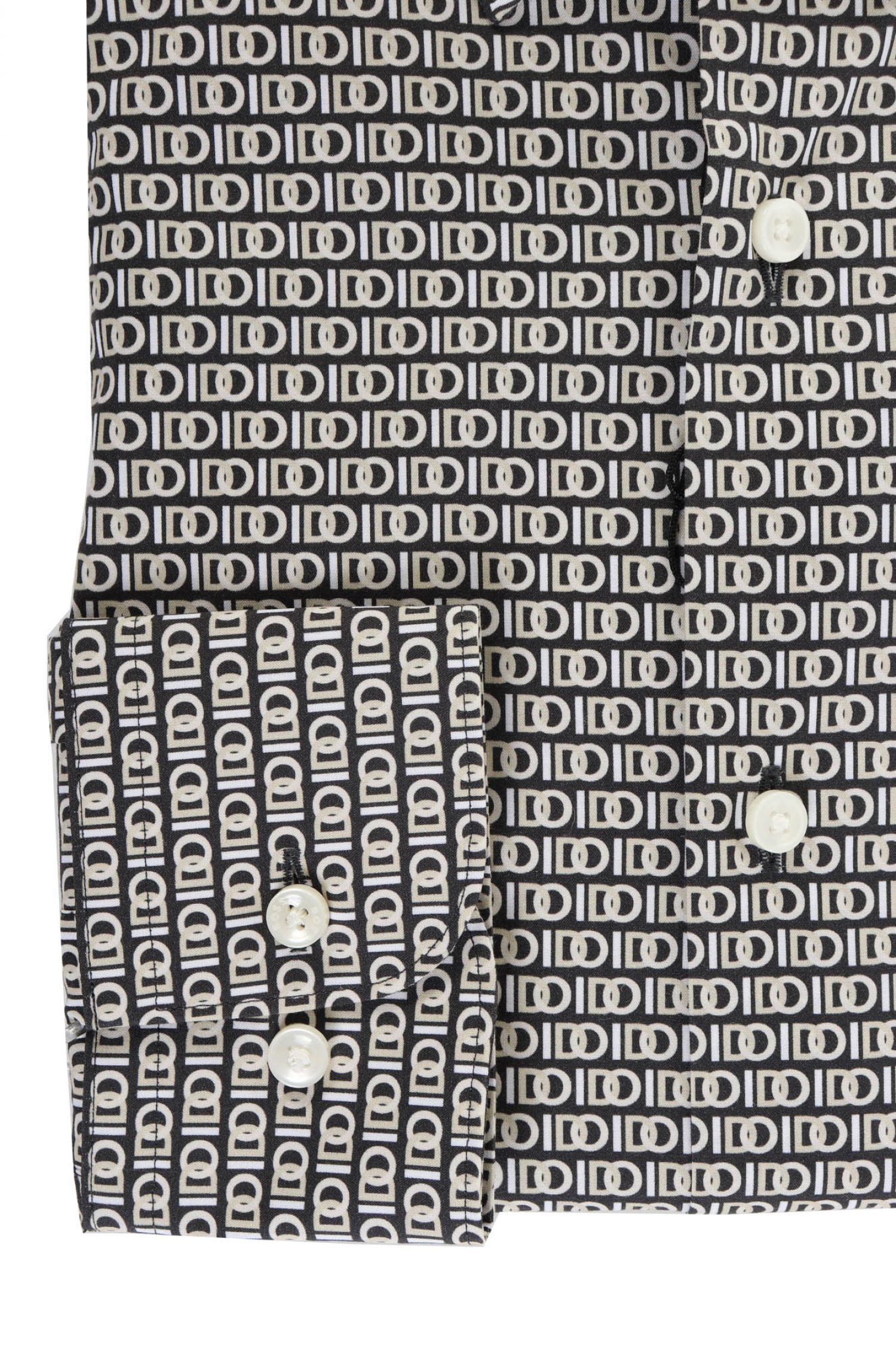 BOSS ΠΟΥΚΑΜΙΣΟ ALLOVER PRINT "I DO" LOGO SLIM FIT STRETCH H-HANK-S-KENT-C1-232 ΜΑΥΡΟ-ΜΠΕΖ φωτογραφία