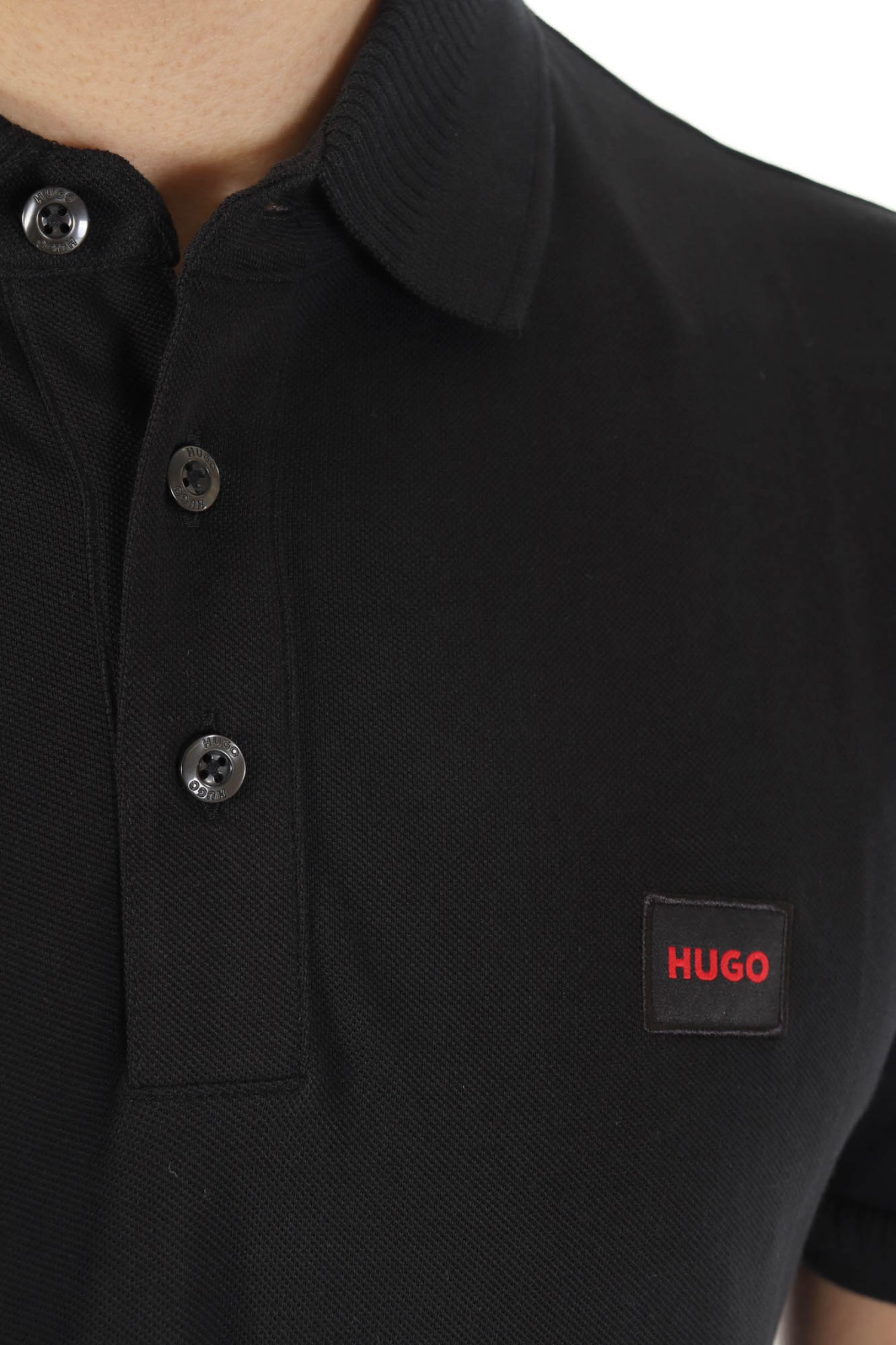 HUGO POLO SLIM FIT DERESO232 ΜΑΥΡΟ φωτογραφία