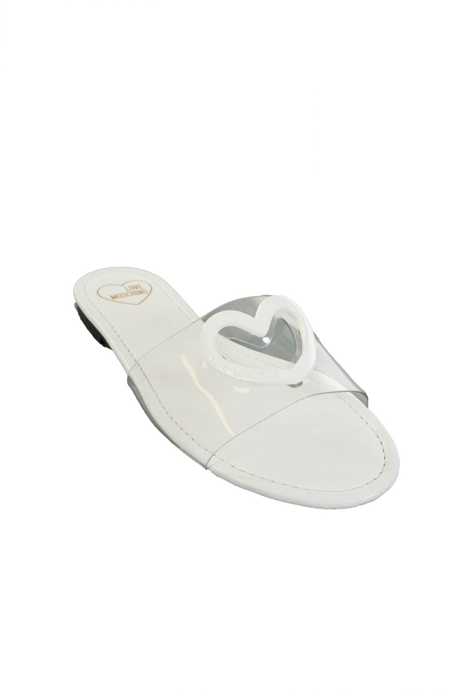 LOVE MOSCHINO ΠΑΠΟΥΤΣΙΑ ΠΑΝΤΟΦΛΕΣ ΔΙΑΦΑΝΕΙΑ LOGO ΛΕΥΚΟ φωτογραφία