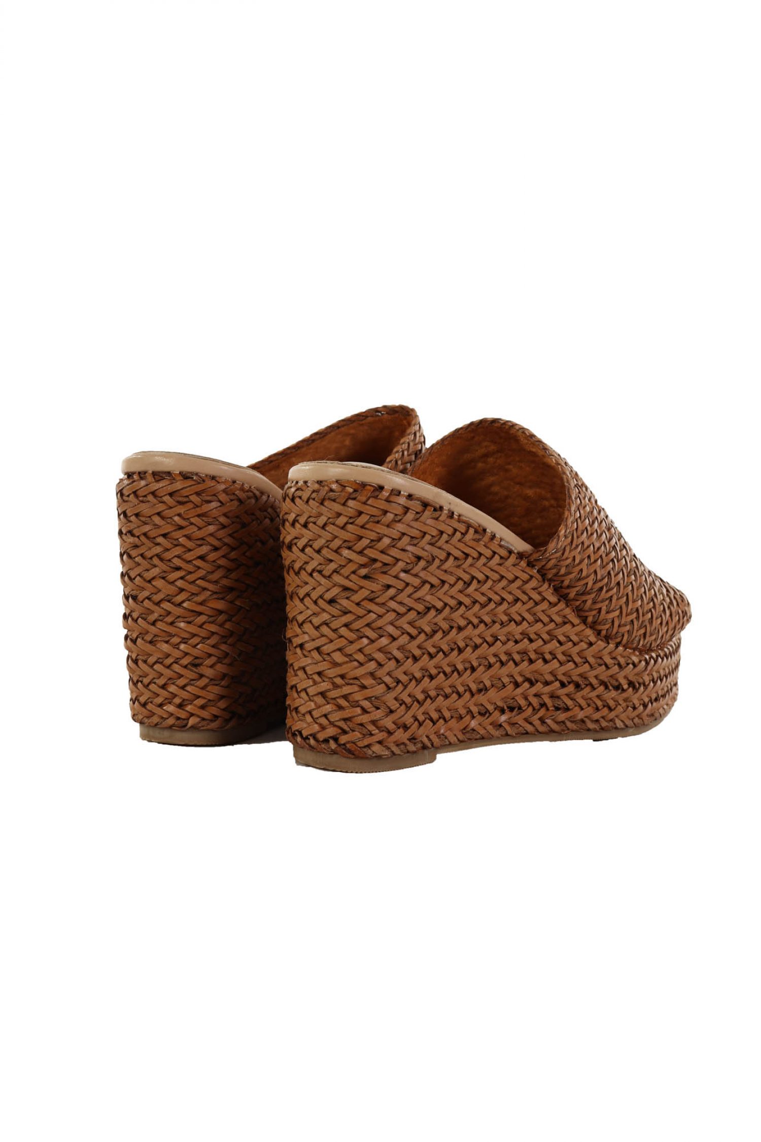 LAURA BIAGIOTTI ΠΑΠΟΥΤΣΙΑ MULES ΨΑΘΑ ΜΕ ΦΑΣΑ ΤΑΜΠΑ φωτογραφία